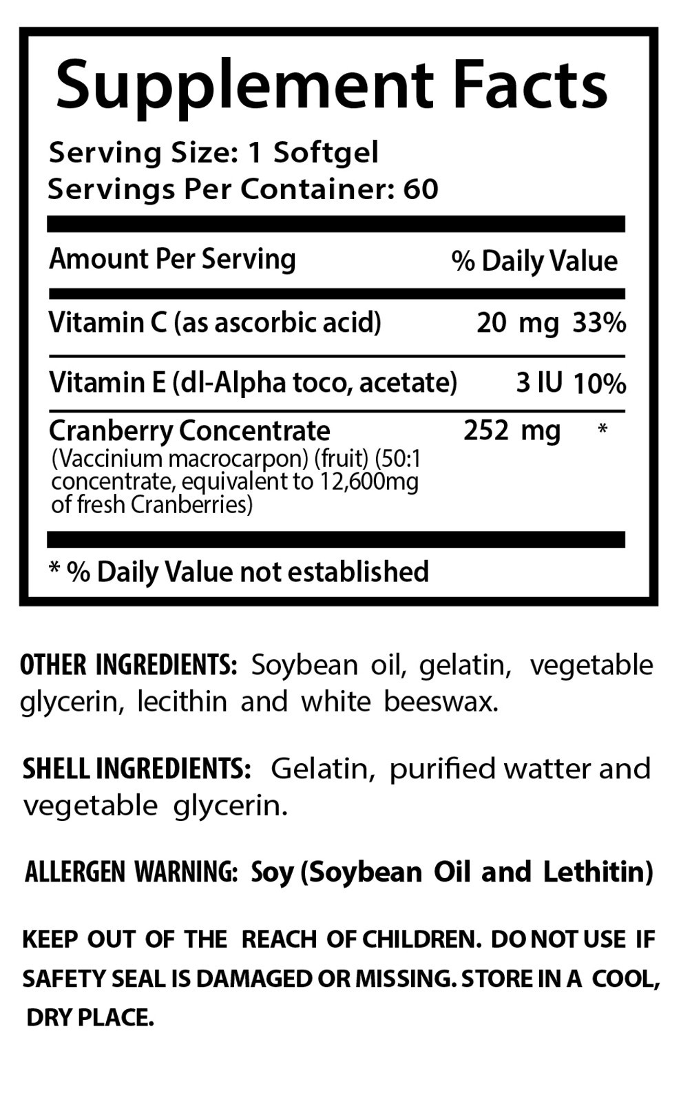 Cranberry 400 – Cranberry Extract 50:1 – Clean & Detox Your Body Capsules 6B