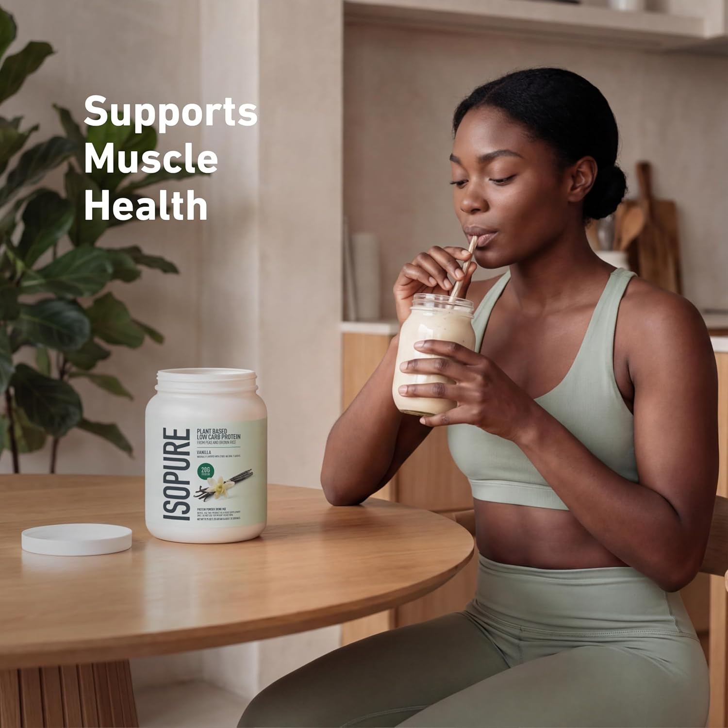 Plant-Based Protein Powder – 20G Organic Pea and Rice Protein with a Complete Am