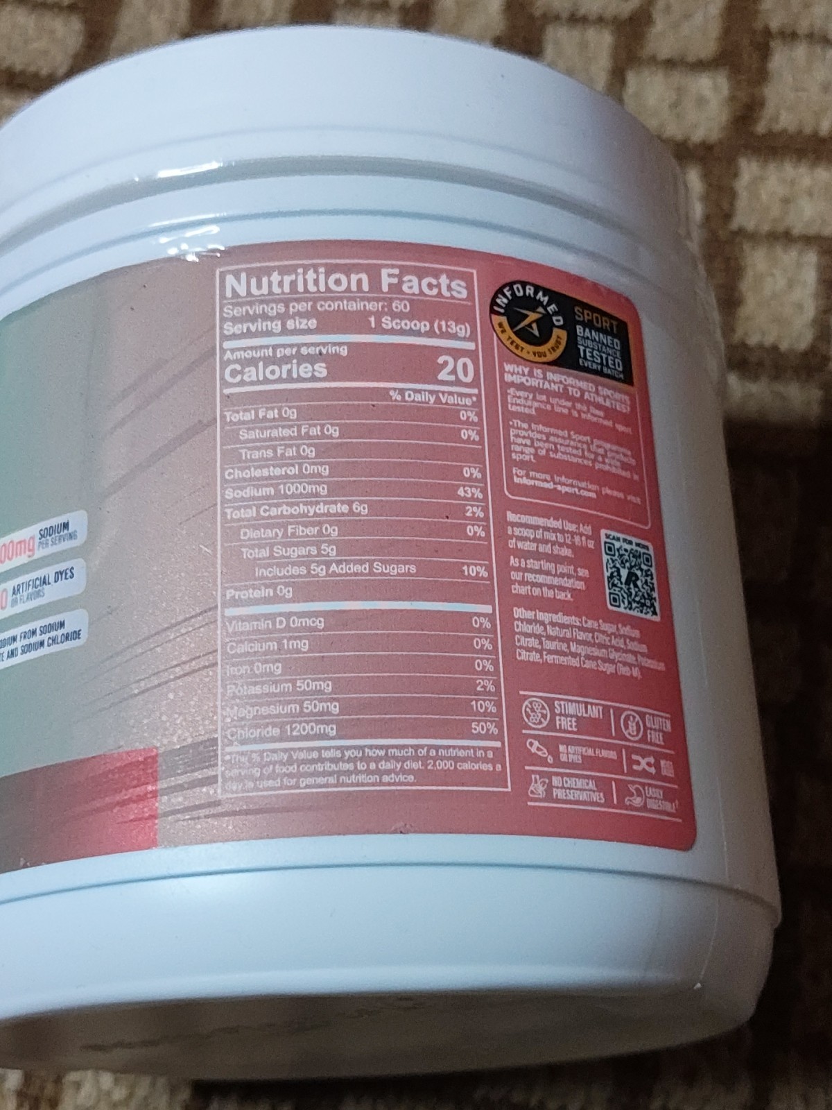 RAW Endurance Replenish – Electrolyte Recovery, Watermelon Mojito, 60 Servings