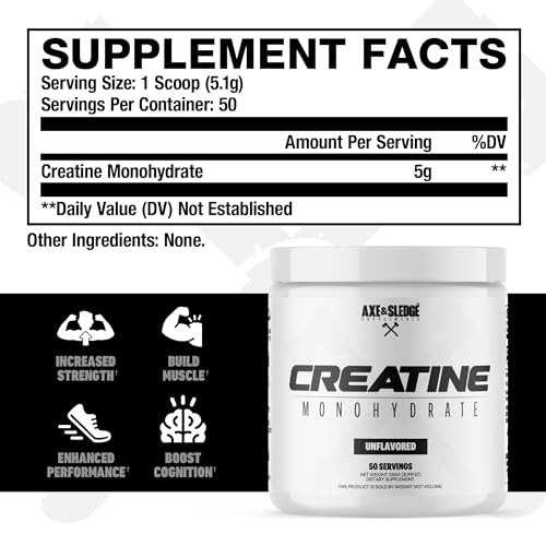 Creatine Monohydrate Unflavored 50 Servings Pure Strength