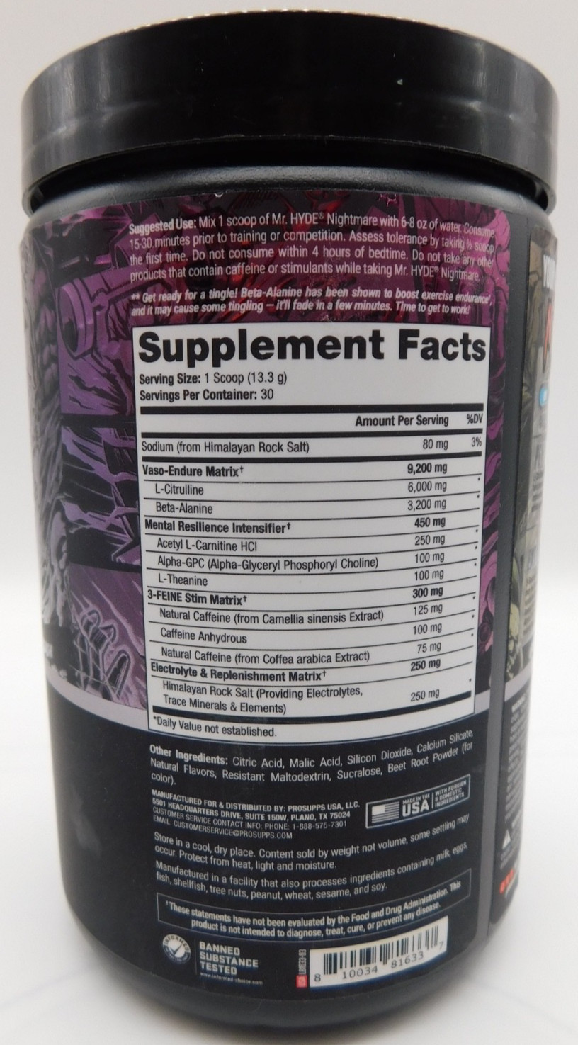 HYDE® Nightmare, Jaw Breaker, 30 Servings, 14.7 Oz., Exp. 1/28