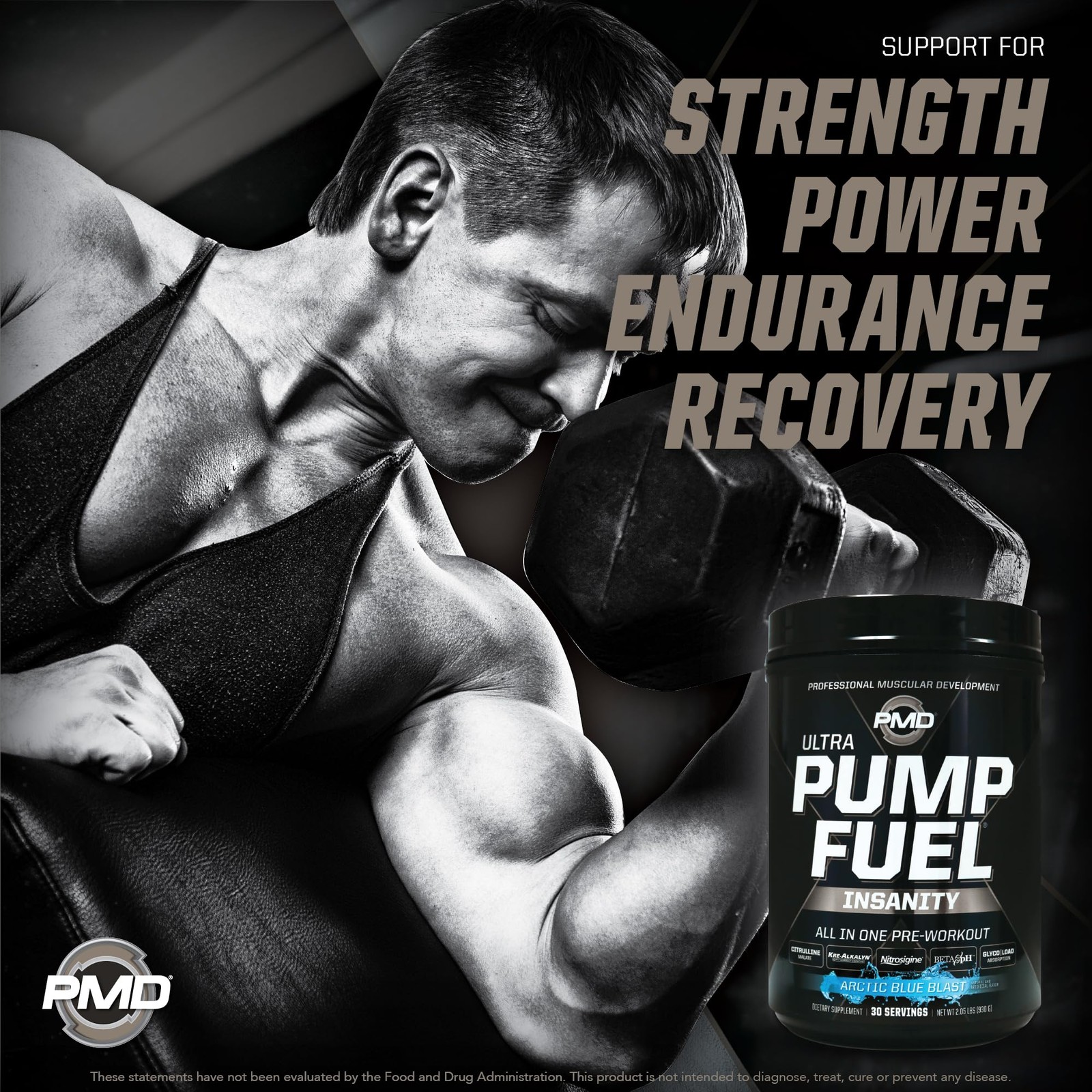 PMD Sports Pump Fuel Ultra 2.05 Pound (Pack of 1), Arctic Blue Blast
