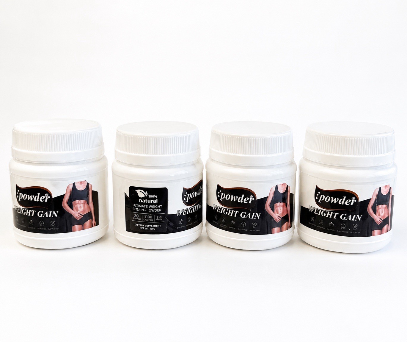 4 Pack iPowder Weight Gain Powder Supplement 150g Each Natural Formula Bulk Lot