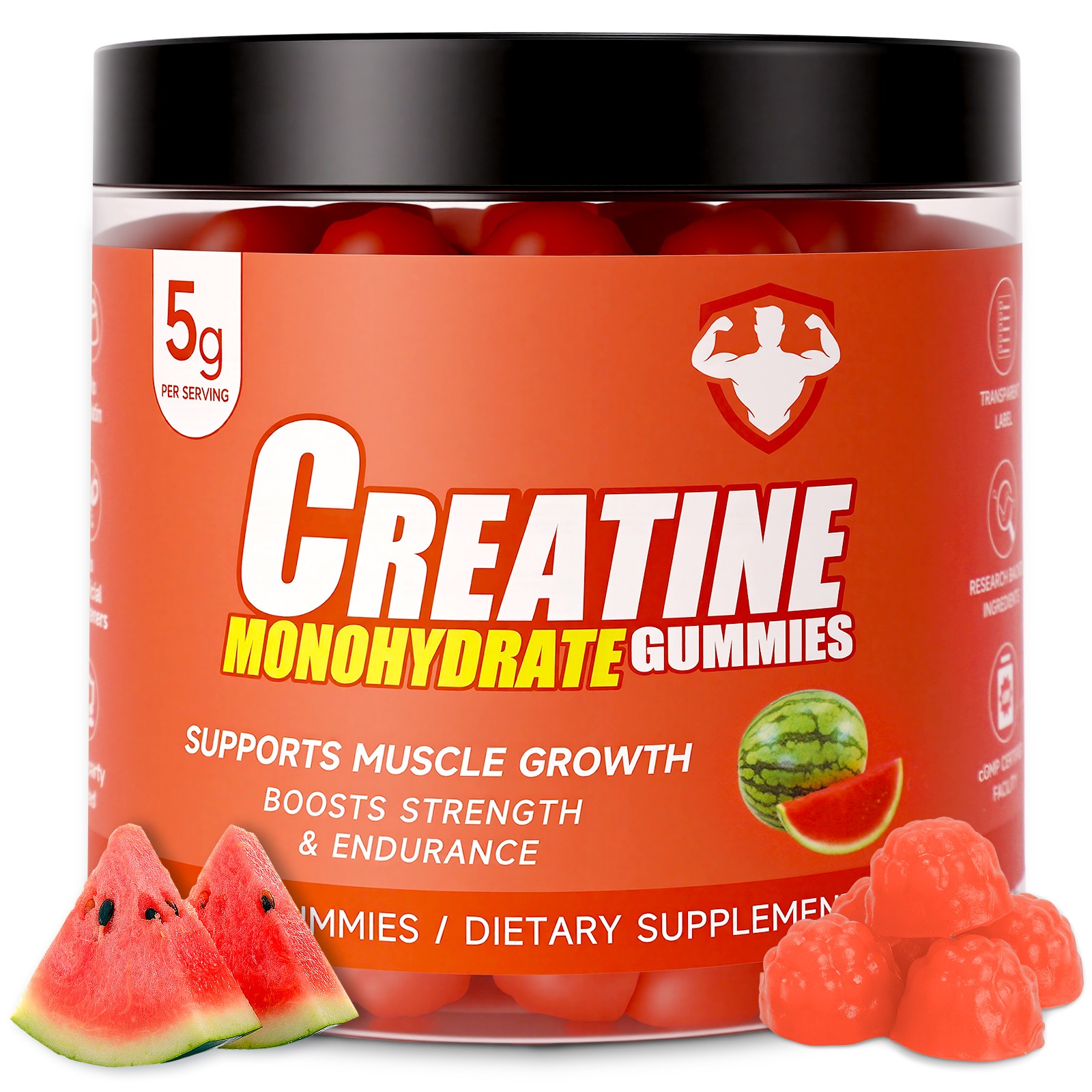 Supports Muscle Growth Creatine Monohydrate Gummies with 5g Per Serving