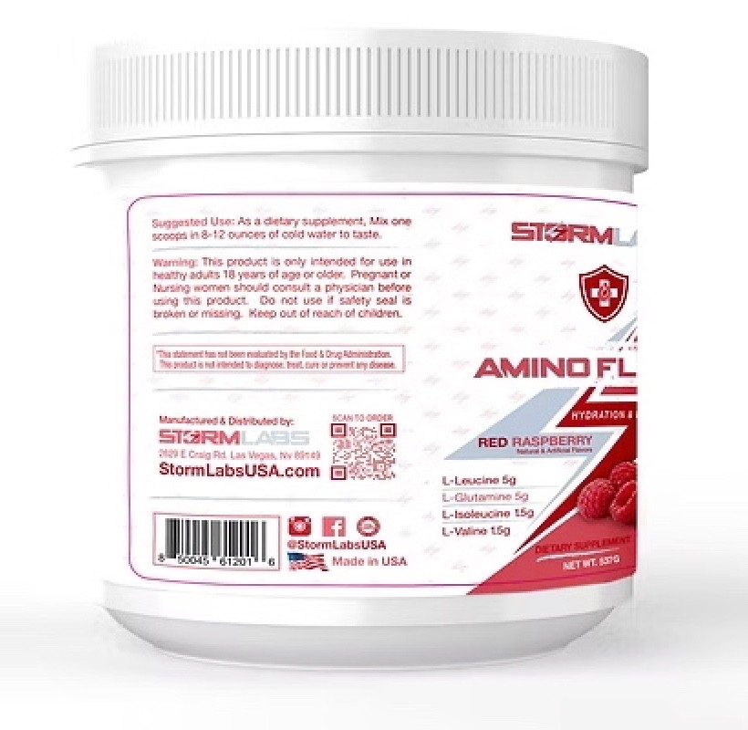 Storm Labs – Amino Flood EAAs – Red Raspberry (30 servings)