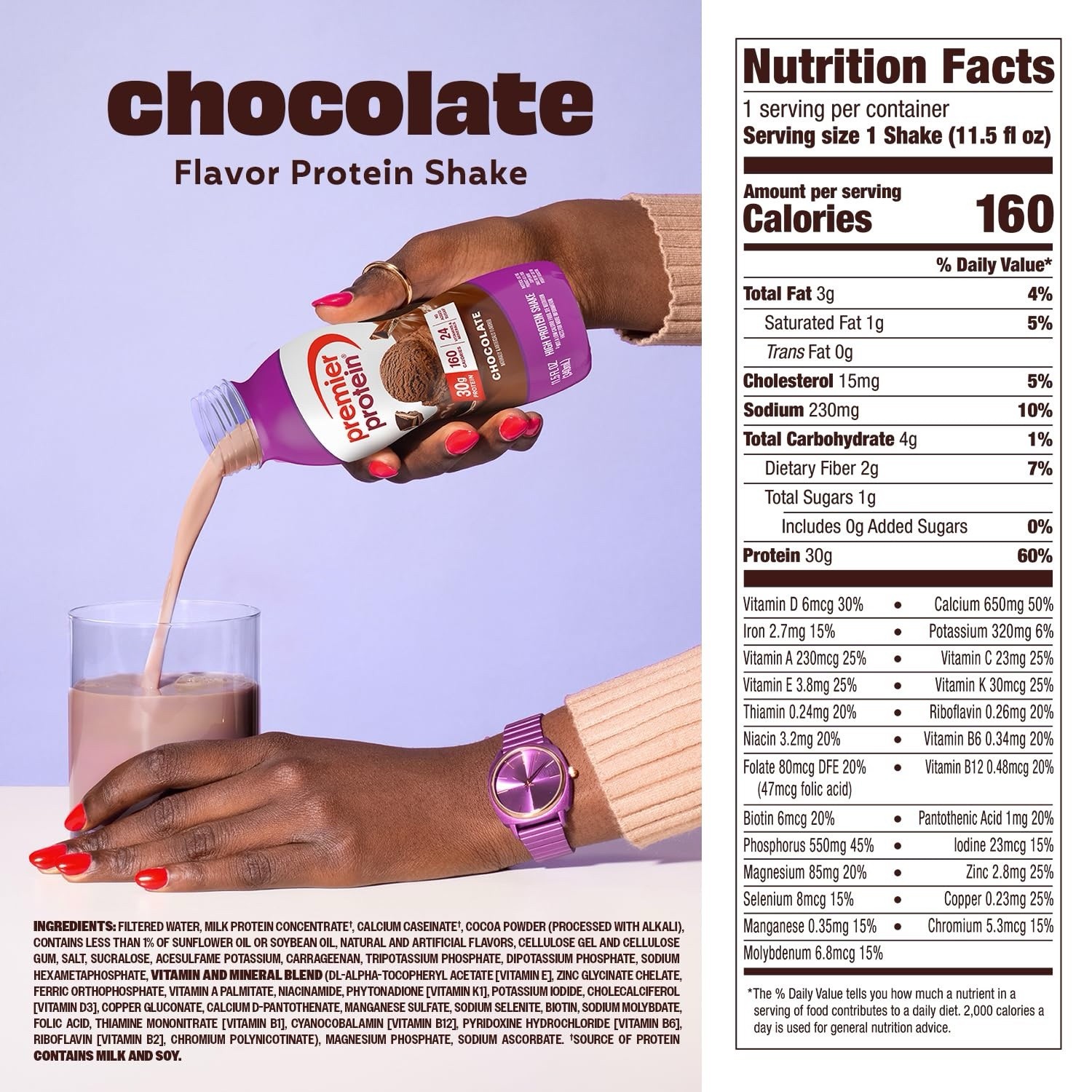 Premier Protein Shake, Chocolate 🍫 30g Protein, 11.5 Fl Oz, 12 Ct