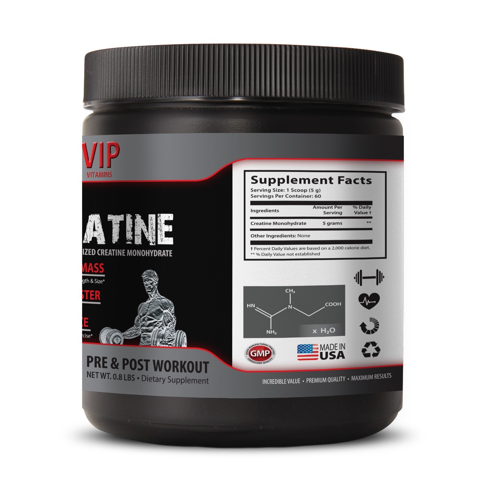 athletic performance supplements MICRONIZED CREATINE 300G boost gains 1 CAN