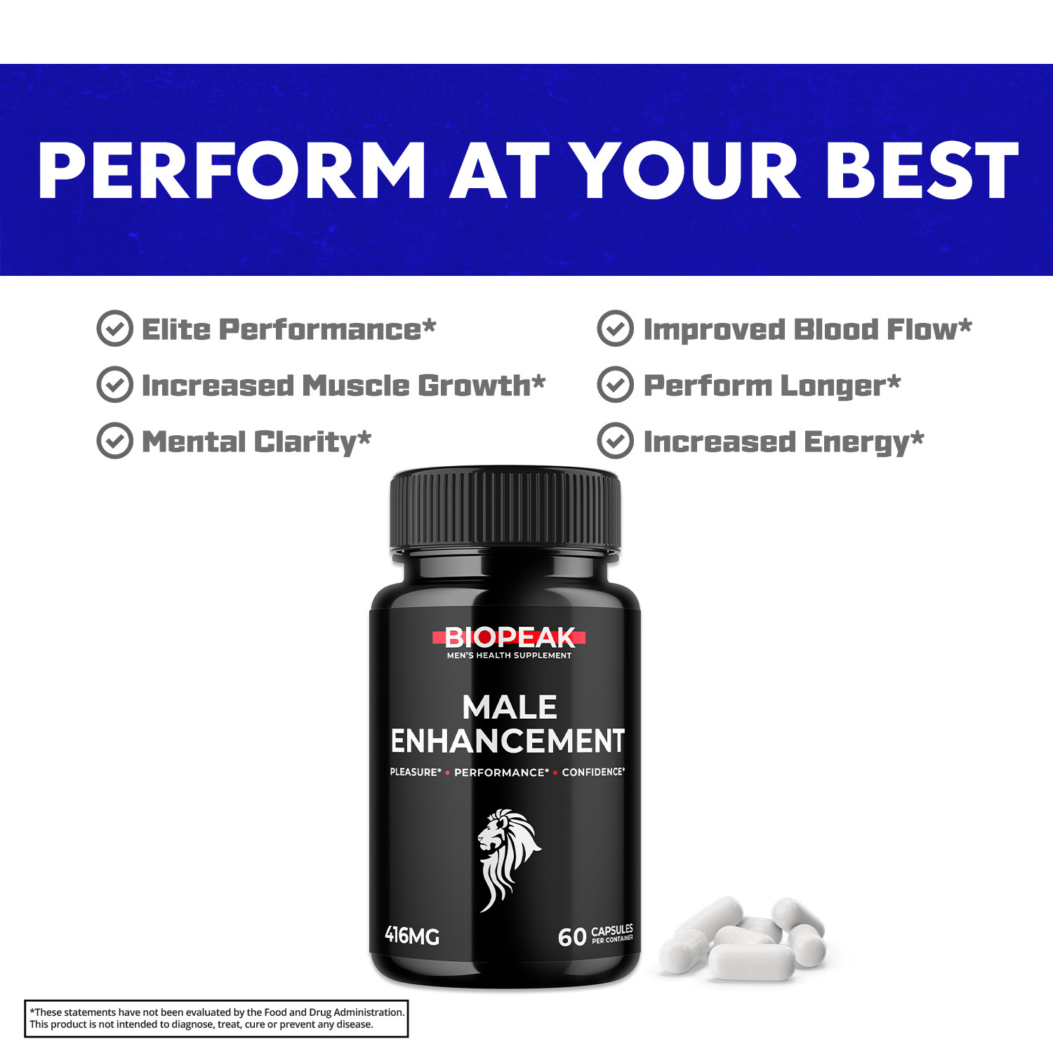 (5 Pack) Biopeak for Men, Bio Peak Advanced Male Support Pills (300 Capsules)