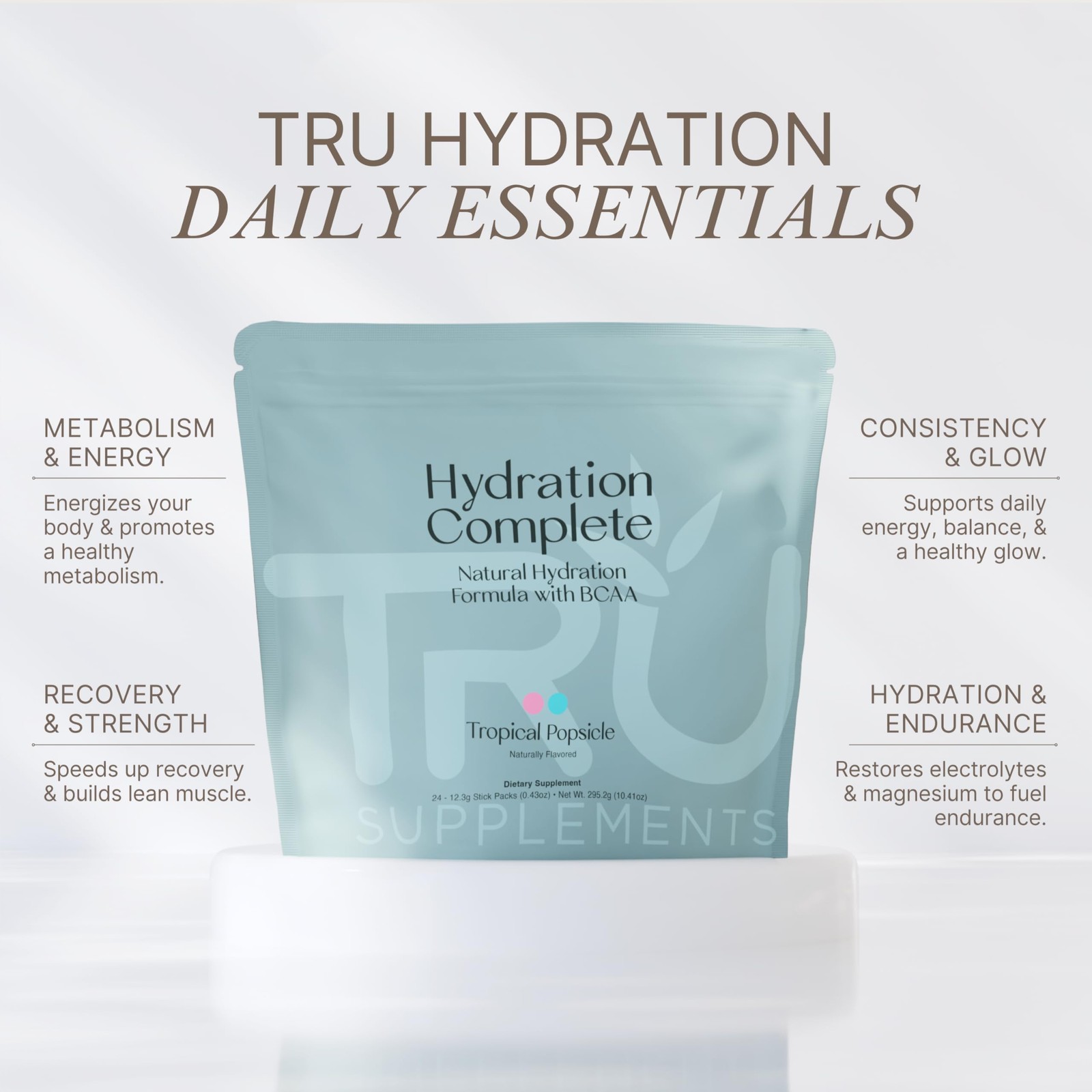 TRU Supplements Hydration Complete BCAA, Plant Based Amino Acids + Pink Himal…