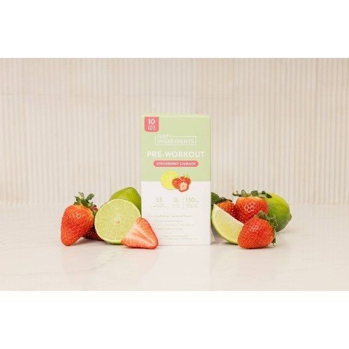 Just Ingredients Pre-Workout Sports Drink Powder Packet – Strawberry Limeade