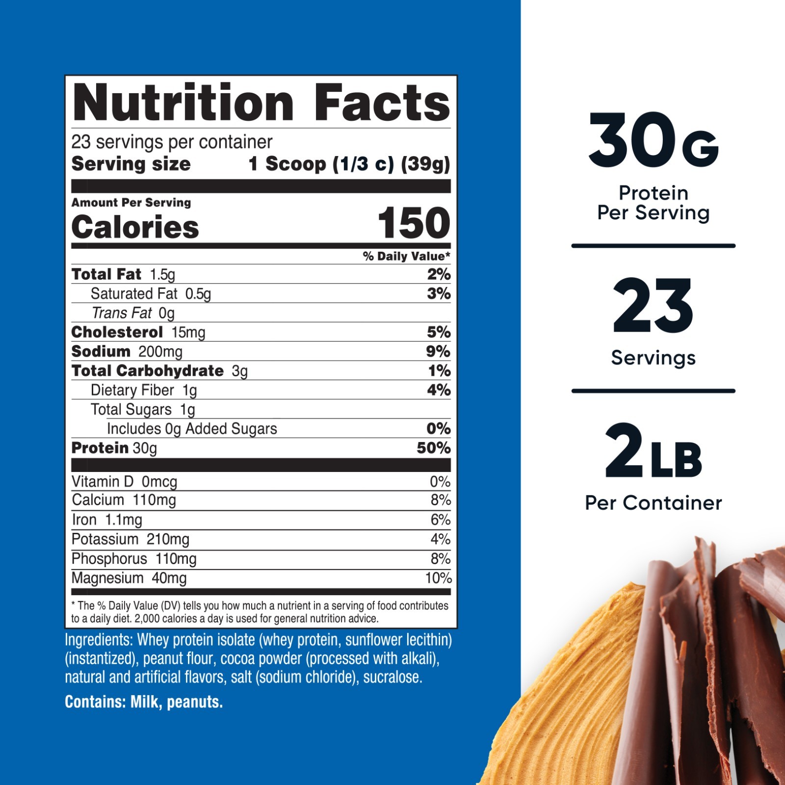 Nutricost Whey Protein Isolate (Chocolate Peanut Butter, 2 Pound) Protein Powder