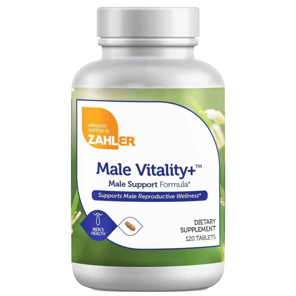 Zahler Male Vitality+ and Fertility Supplements, 120 Count (Pack of 1)