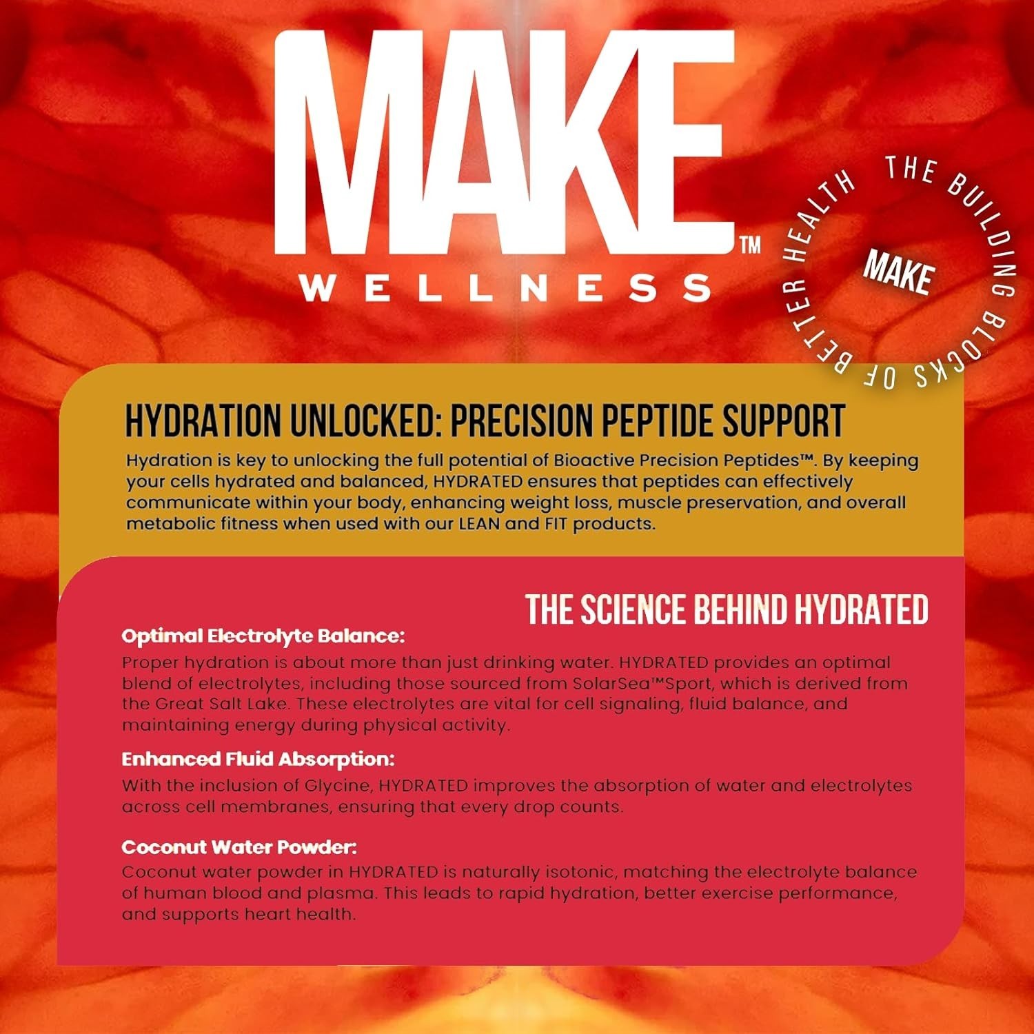 Make Wellness Hydrated Grapefruit Hydration & Electrolyte Drink Mix 30 Sachets