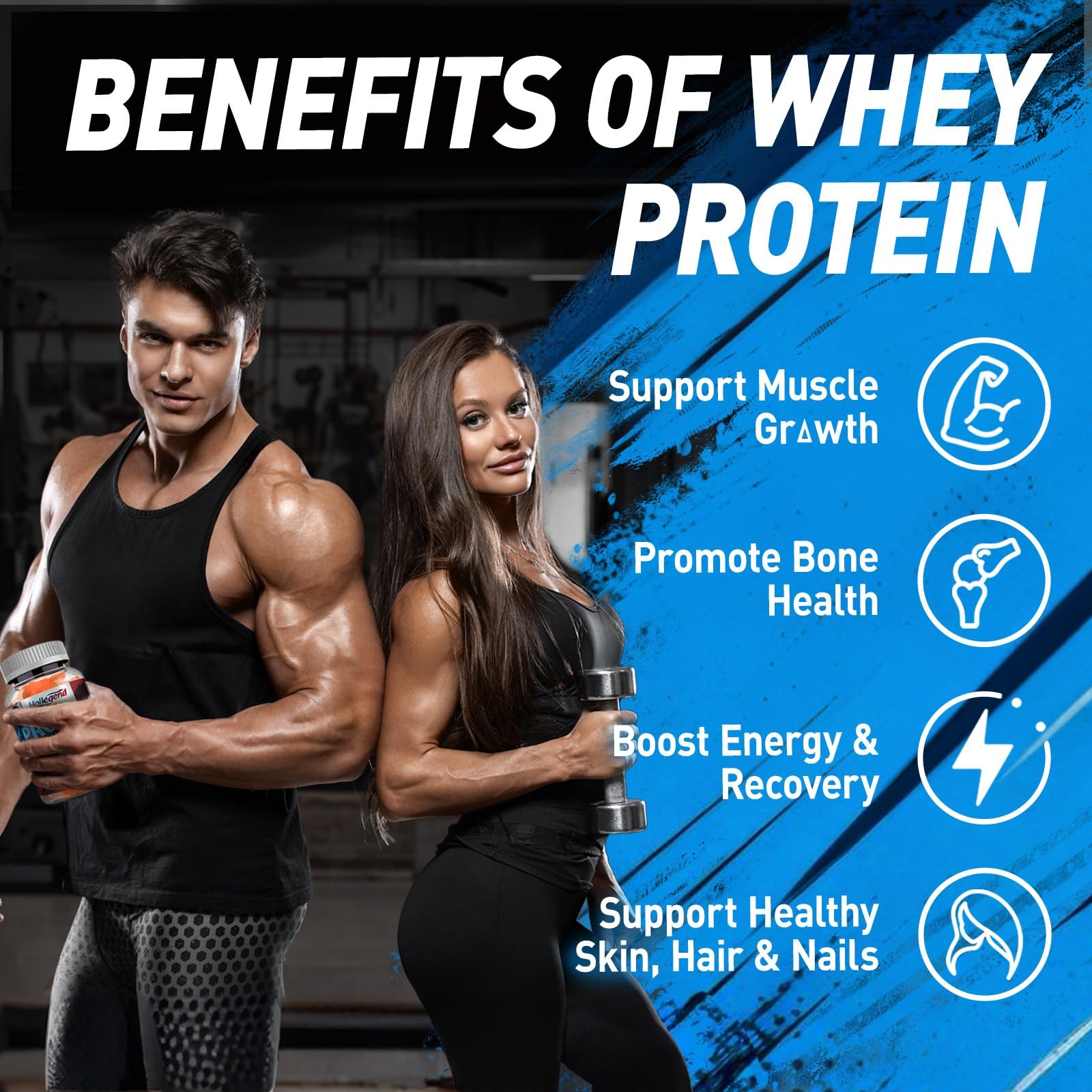 Whey Protein Gummies for Women Men, 12g High Protein Supplements or Muscle | …