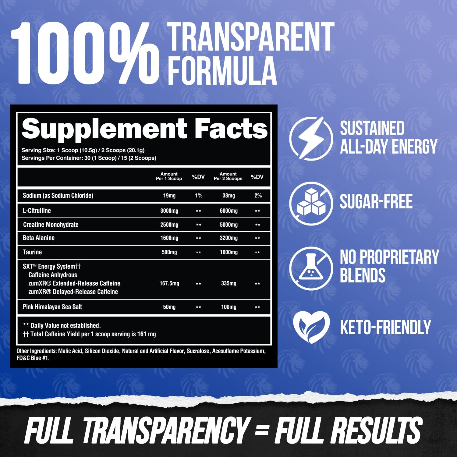 ALPHA LION Core Pre Workout w/Creatine for Performance, Beta Alanine for Muscle,