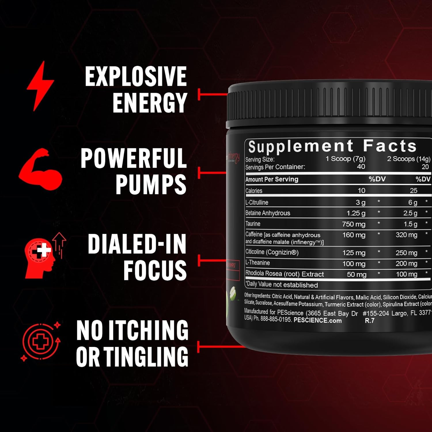 PEScience Prolific Pre-Workout Sour Green Apple 9.88 OZ EXP: 08-26+