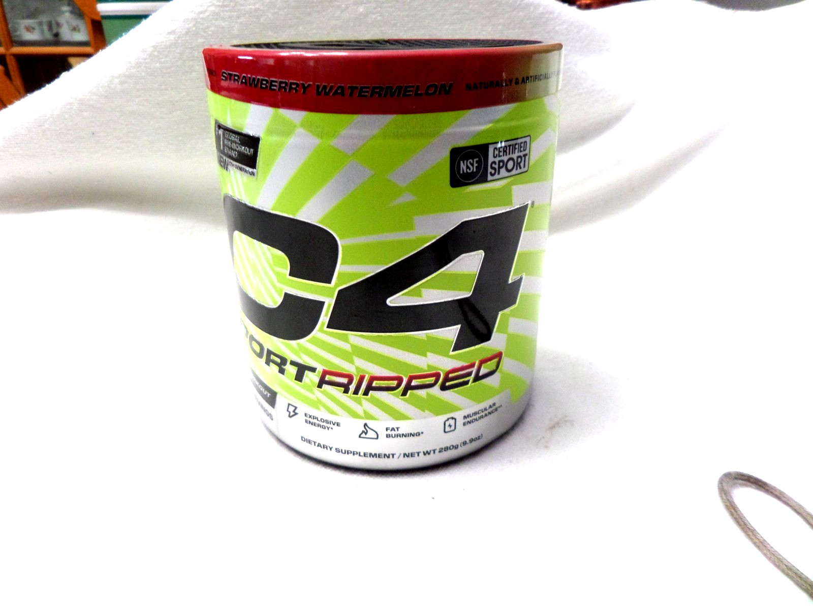 C4 Sport Ripped Strawberry Watermelon Pre-Workout Powder 9.9oz.
