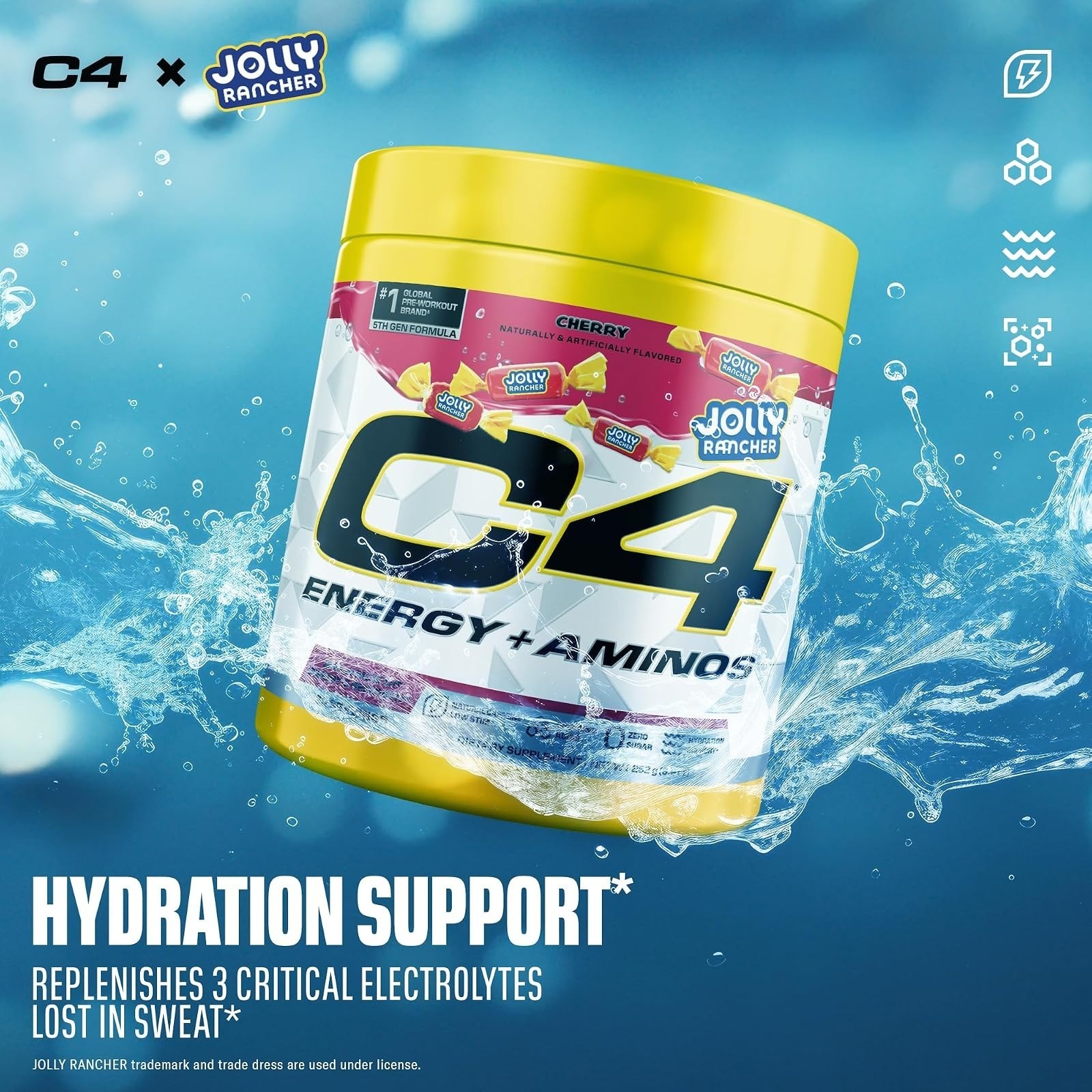 C4 Energy + Aminos Powder Jolly Rancher Cherry – 30 Servings