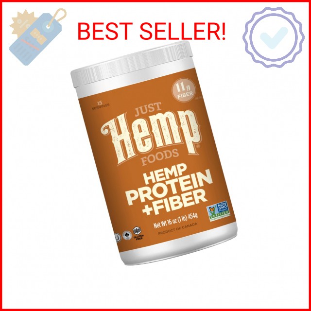 Just Hemp Foods Hemp Protein Powder Plus Fiber, Non-GMO Verified with 11g of Pro