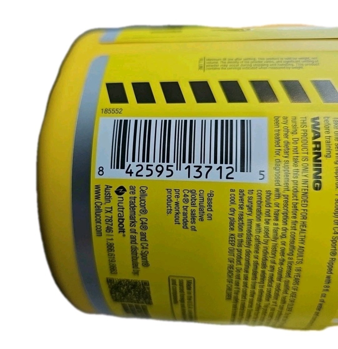 C4 Sport Ripped Pre-Workout – Jolly Rancher Cherry – Size: 9.4 oz