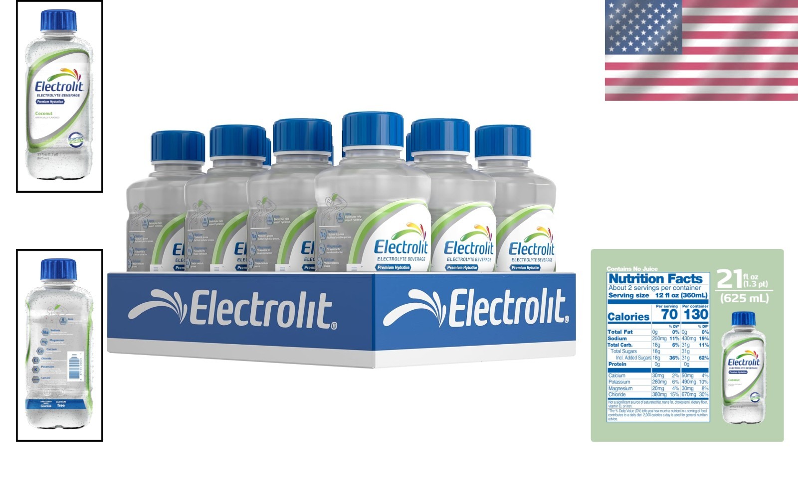 21 Fl Oz Coconut Electrolyte Beverage – Pack of 12 for Rapid Hydration Solutions