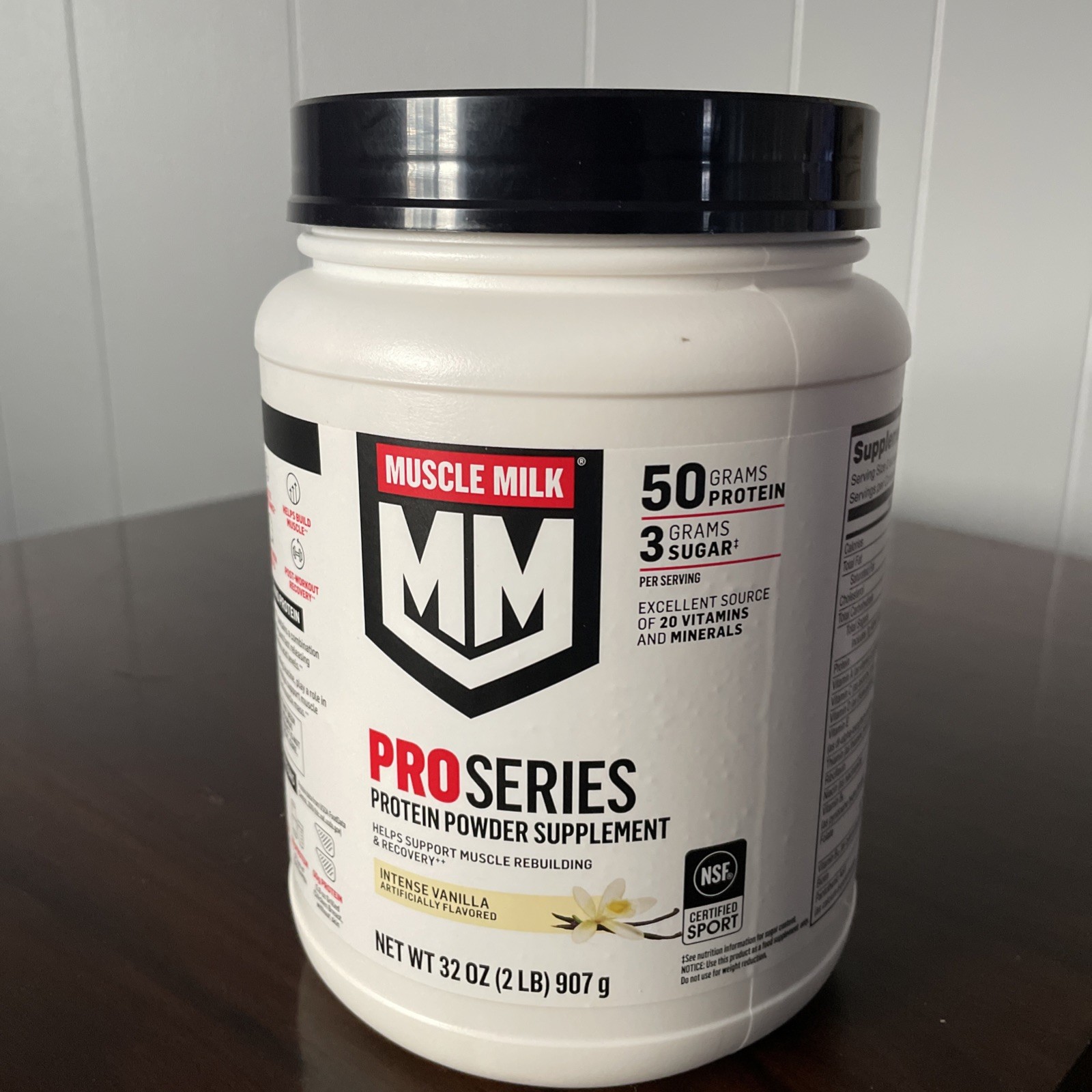 Muscle Milk Pro Series Protein Powder Intense Vanilla 32oz 907g