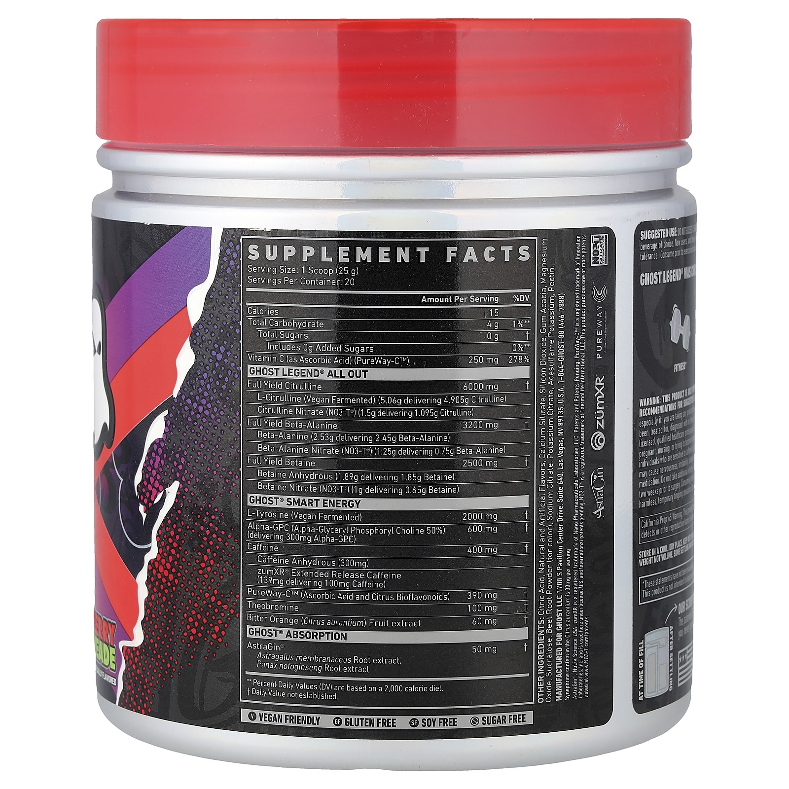 Legend® All Out Pre-Workout, Cherry Limeade, 17.6 oz (500 g)