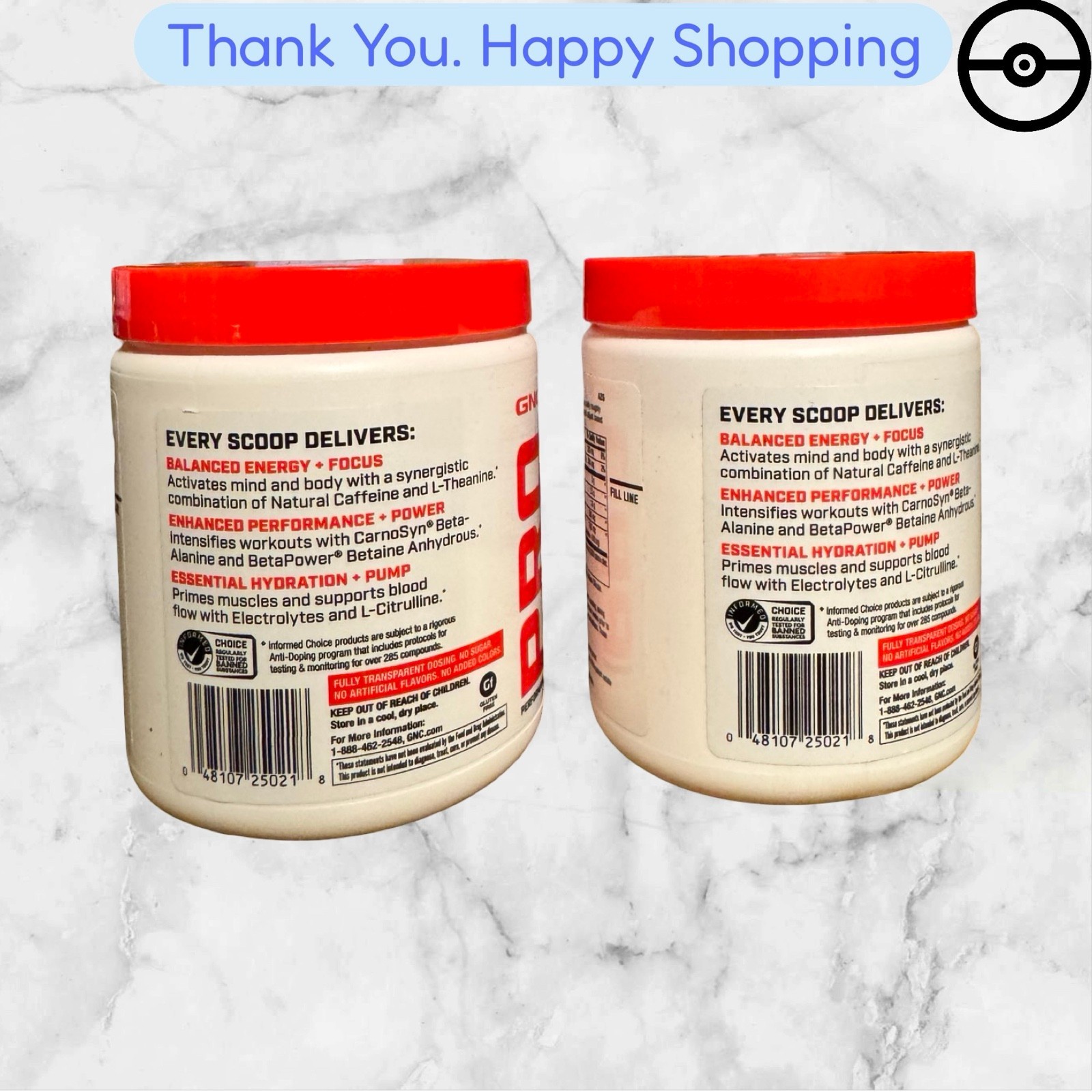 2X GNC PRO PRE-WORKOUT BLUE RASPBERRY 30 SERVINGS
