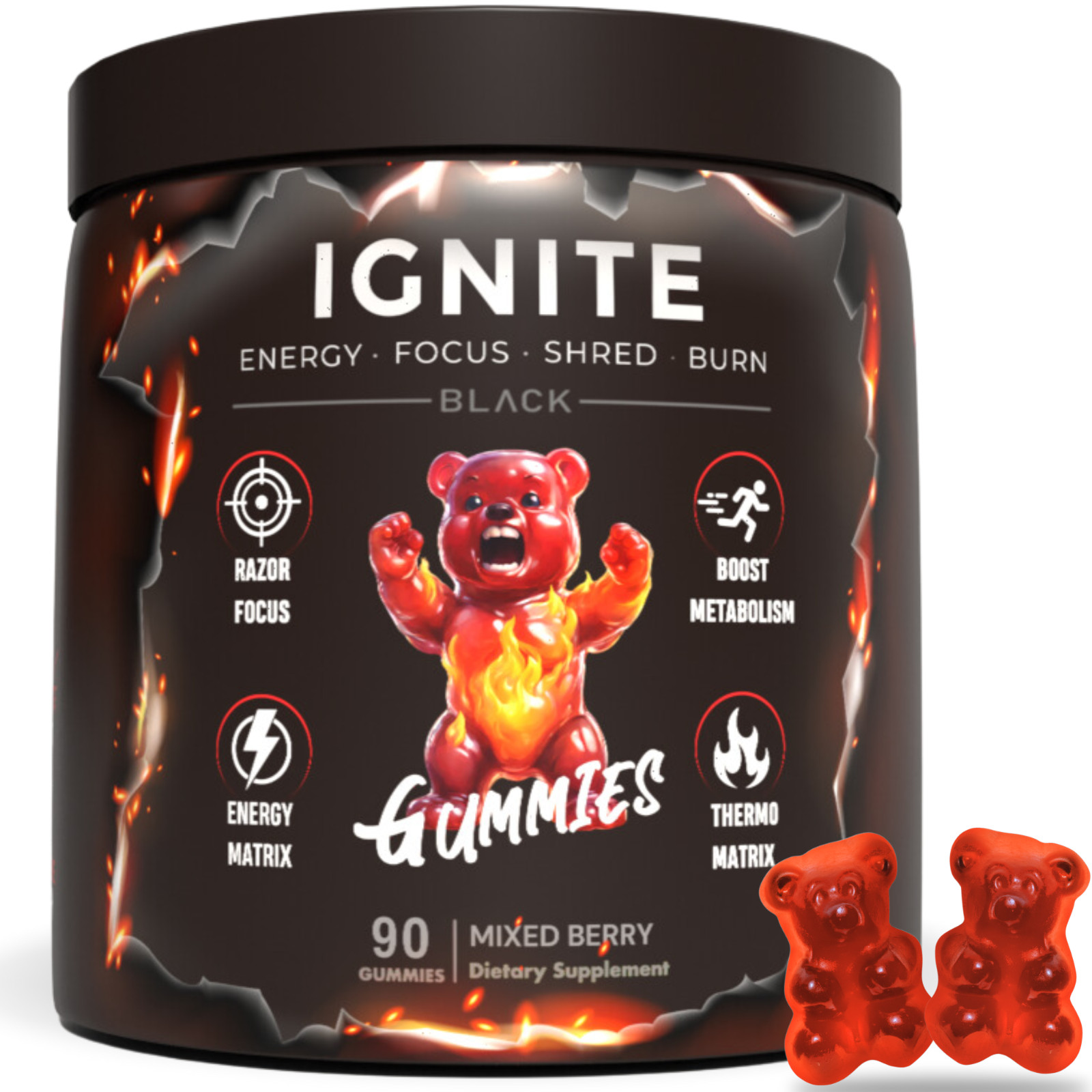 Ignite OxyShred Gummies Stim Fat Burner | Focus, Energy, Shred by The Gummy Lab