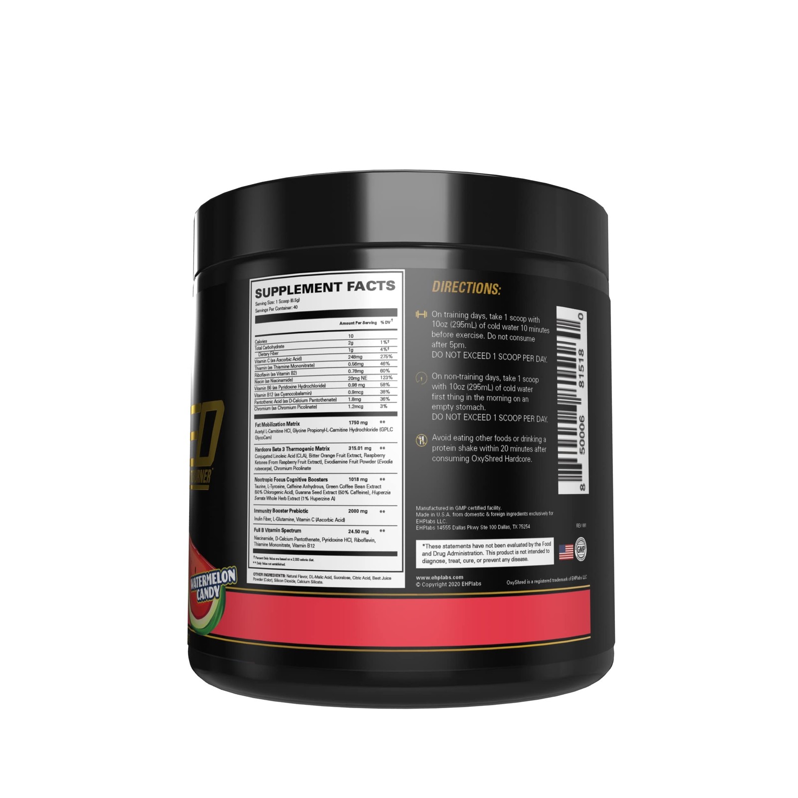 EHP Labs OxyShred Hardcore Super Dosed Pre Workout Powder – Preworkout Powder…