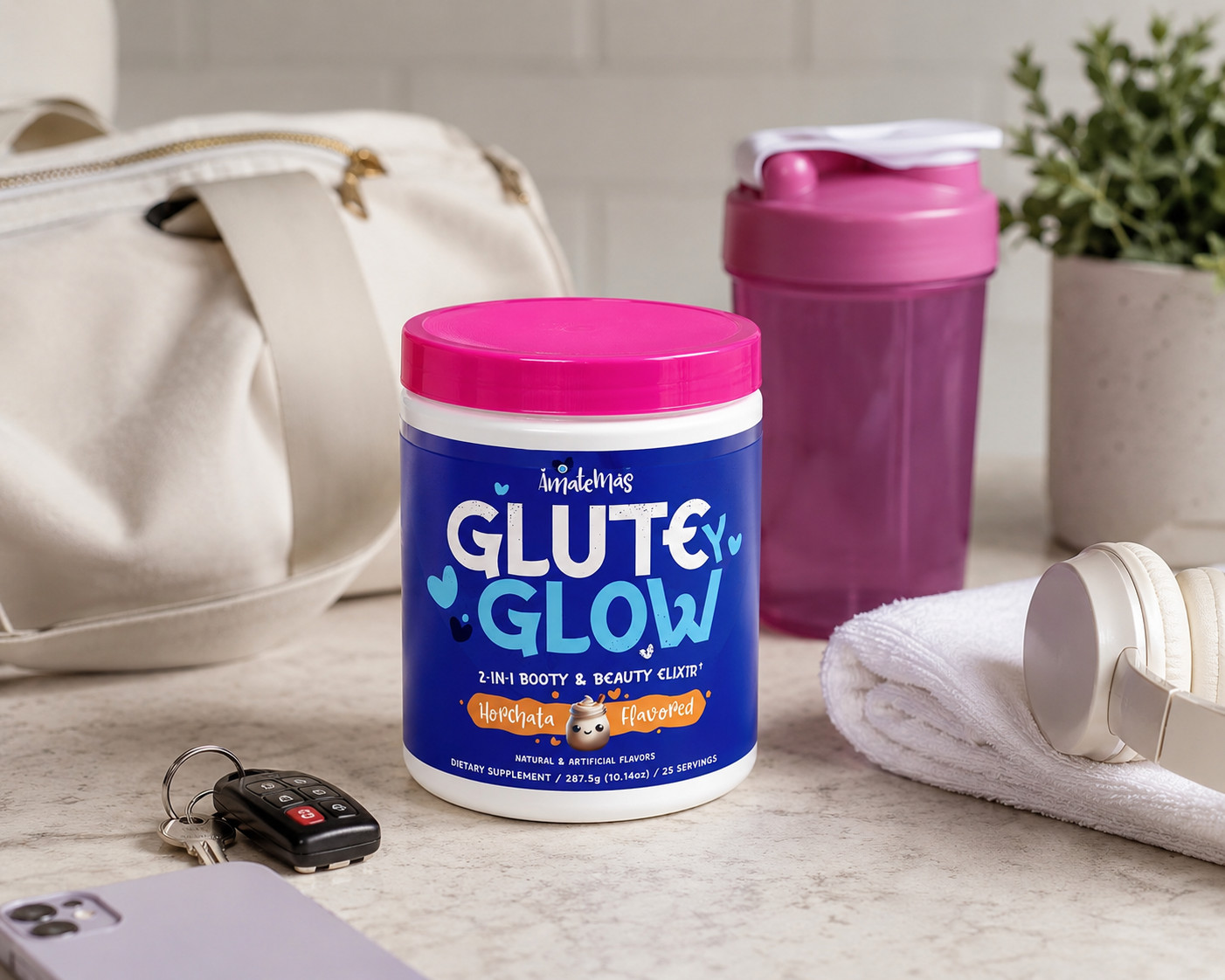 Glute Glow Creatine for Women 2-in-1 Booty & Beauty Elixir 25 Servings