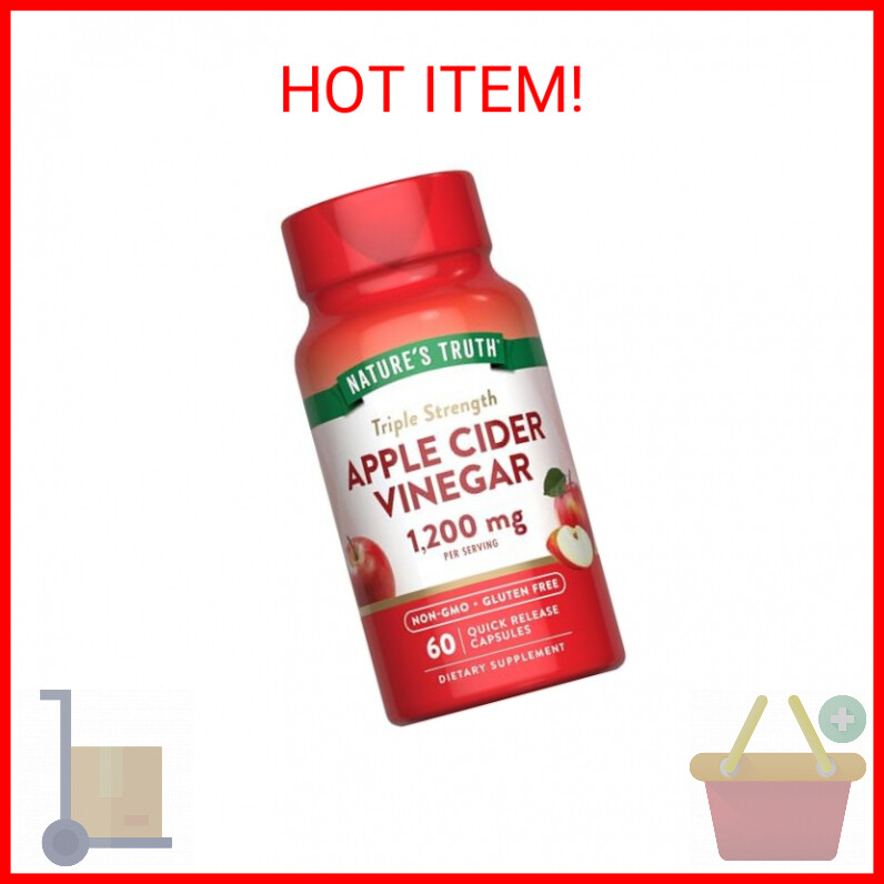 Nature’s Truth Apple Cider Vinegar Capsules | 1200mg | Quick Release Pills | Non