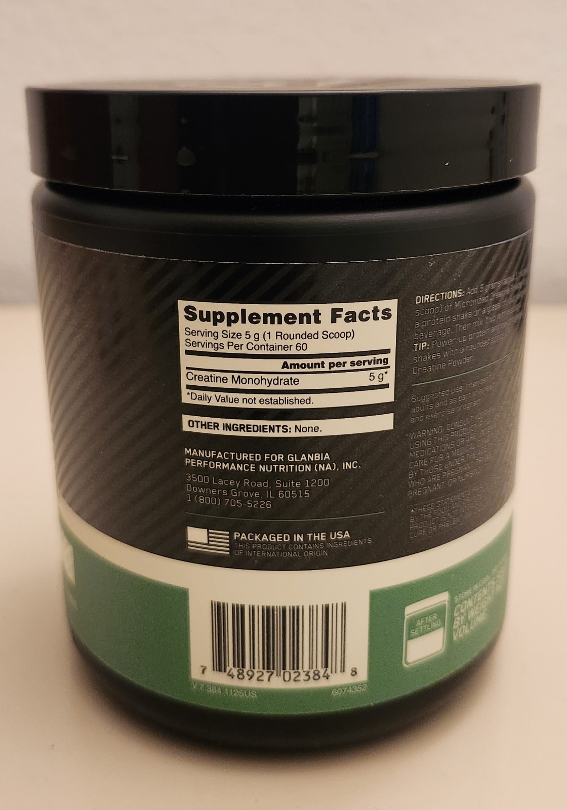 Optimum Nutrition Micronized Creatine Monohydrate Powder Unflavored 60 Servings