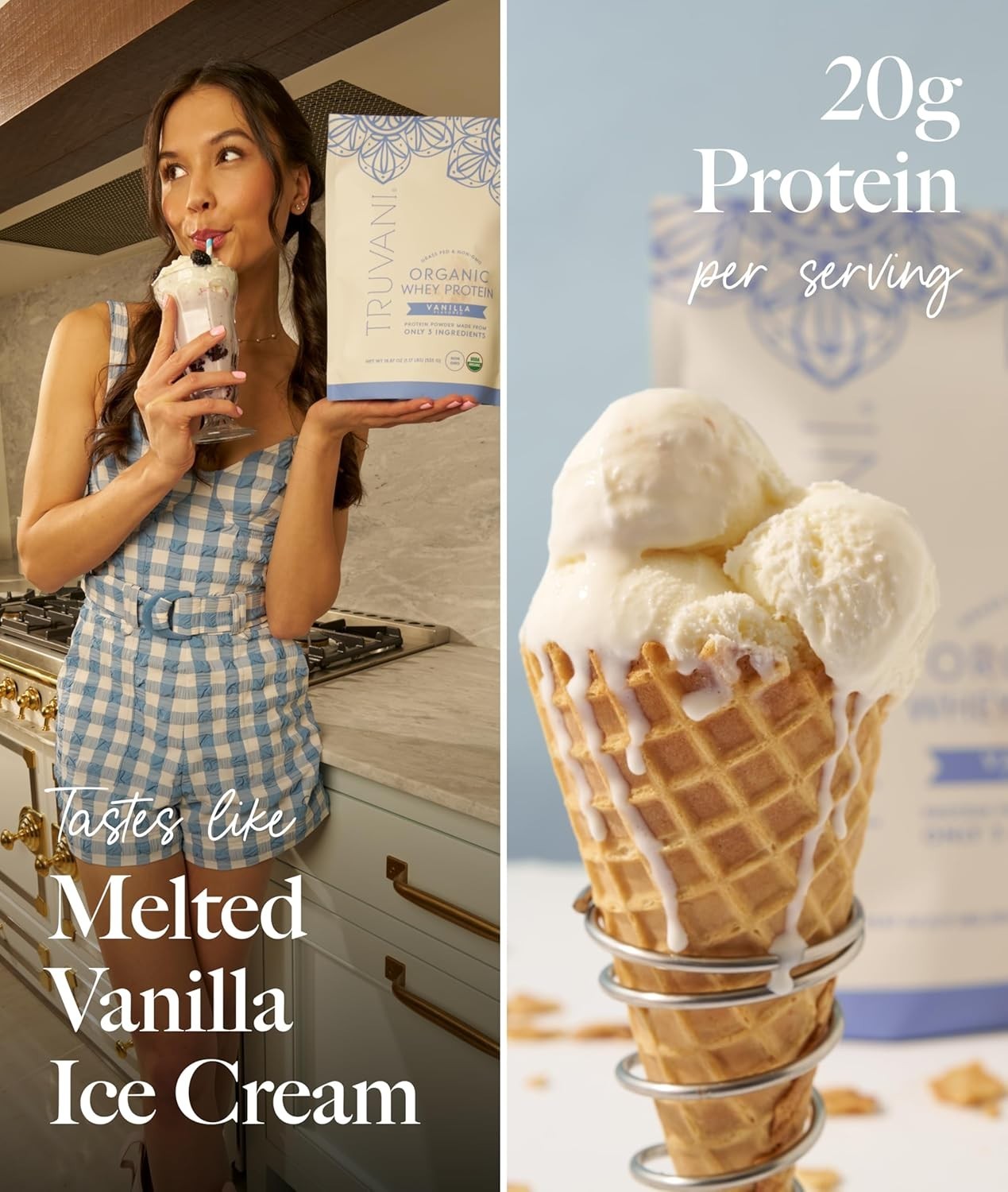 Clean Label Organic Whey Protein Vanilla 20g Grass Fed No Additives