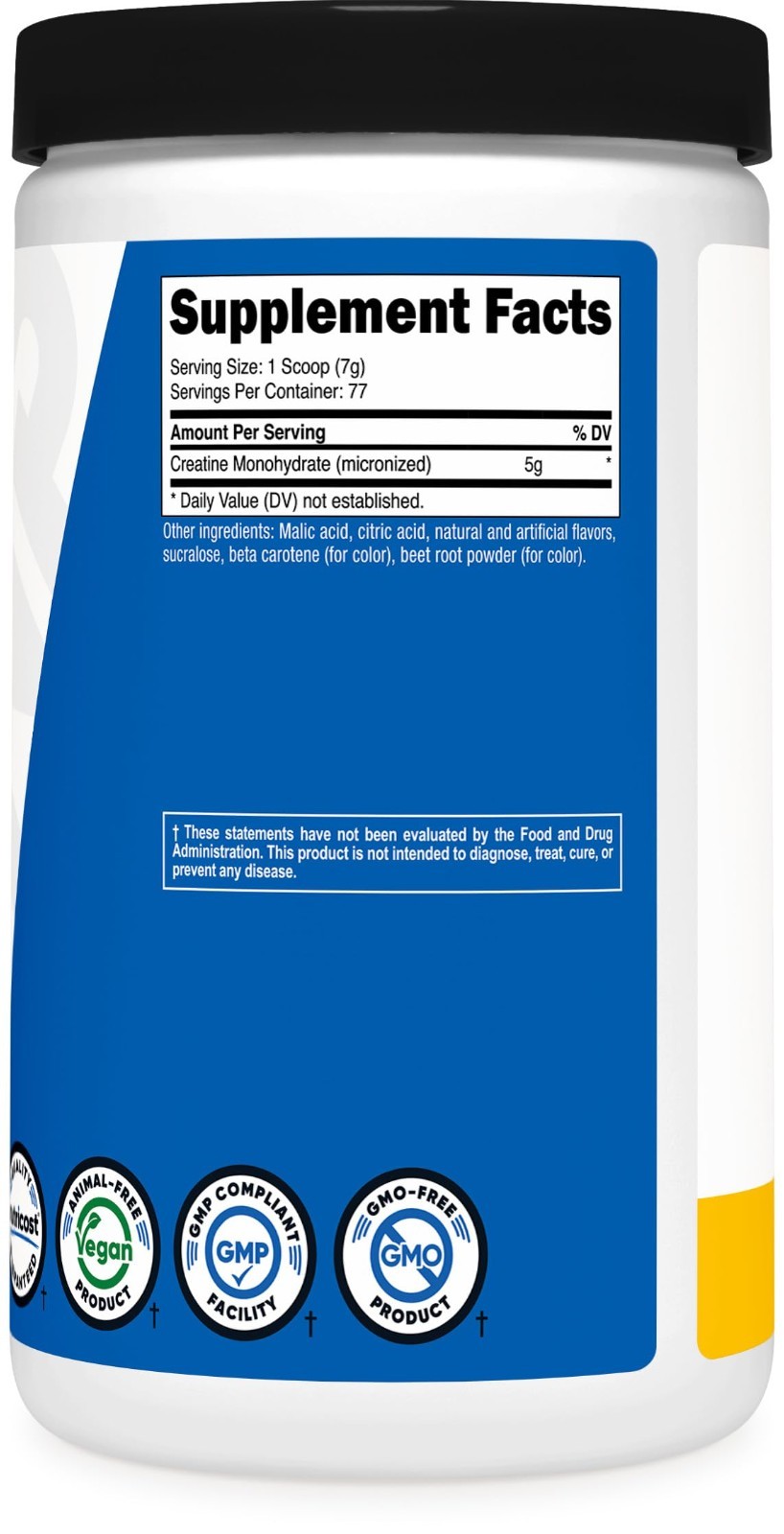 Creatine Monohydrate Powder – Pineapple Mango Flavor, 500g | Vegan, Gluten-Free,