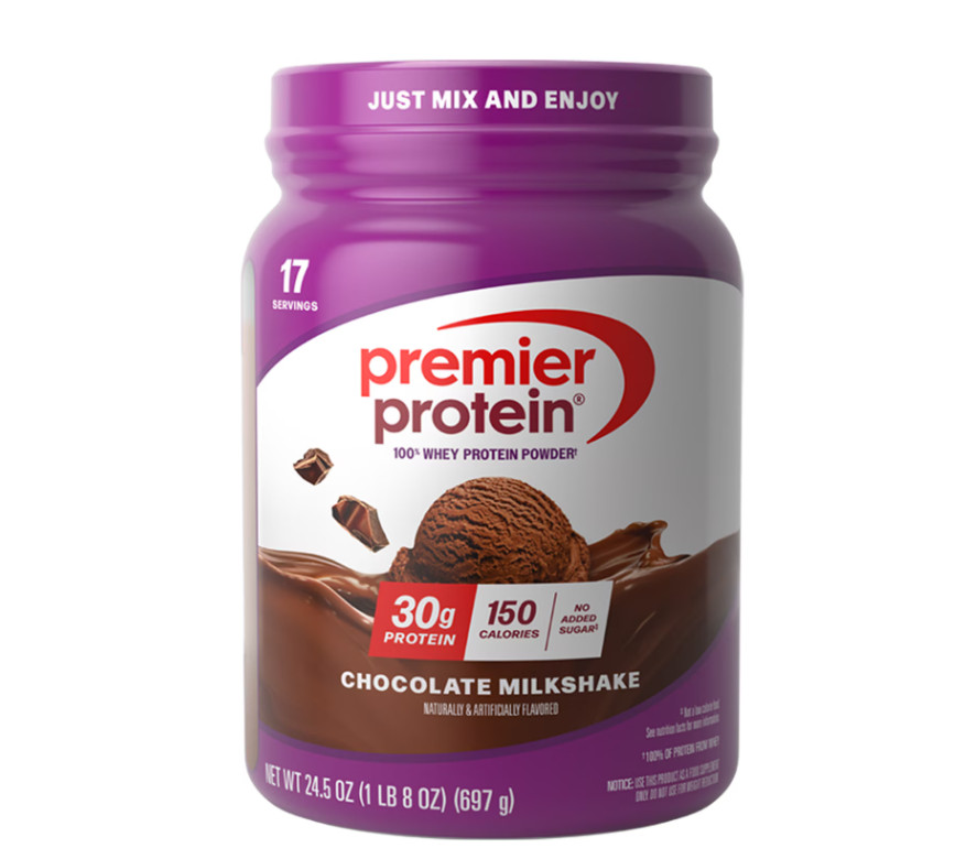 Premier Protein 100% Whey Protein Powder, Chocolate Milkshake, 30g Protein, 24.5
