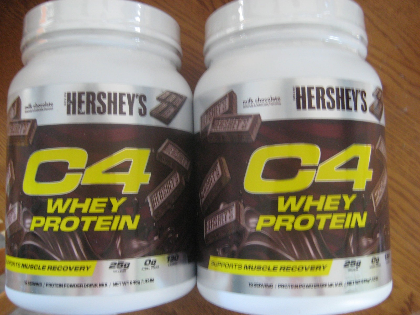 LOT OF 2 C4 Premium Whey Protein Blend Powder, Hershey Chocolate, 3/28