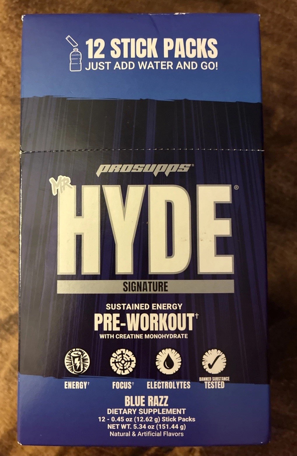 Mr. Hyde Signature Sustained Energy Pre-Workout Blue Razz 12 Stick Pack