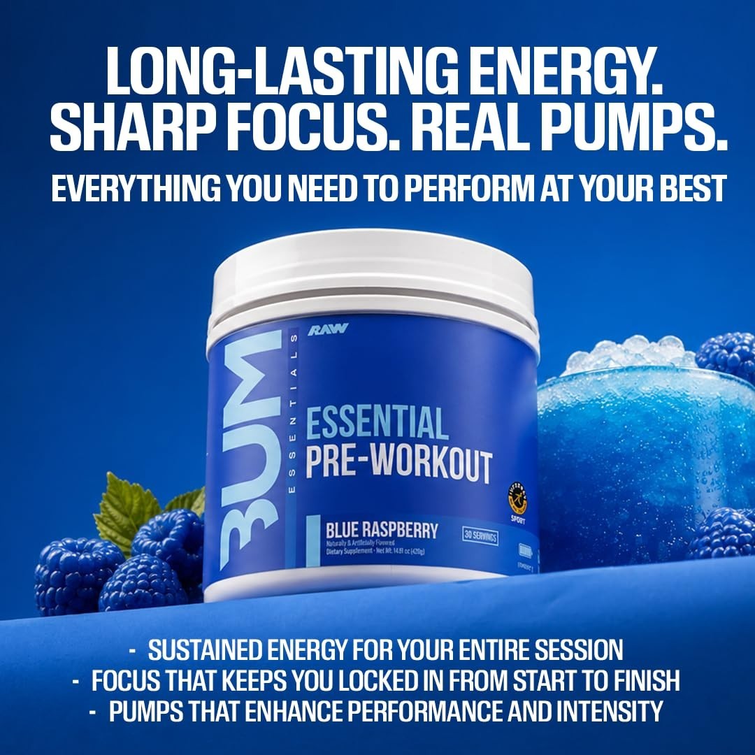 Essential Pre Workout Formula – Energy Powder for Men & Women, Peach Mango Flavo