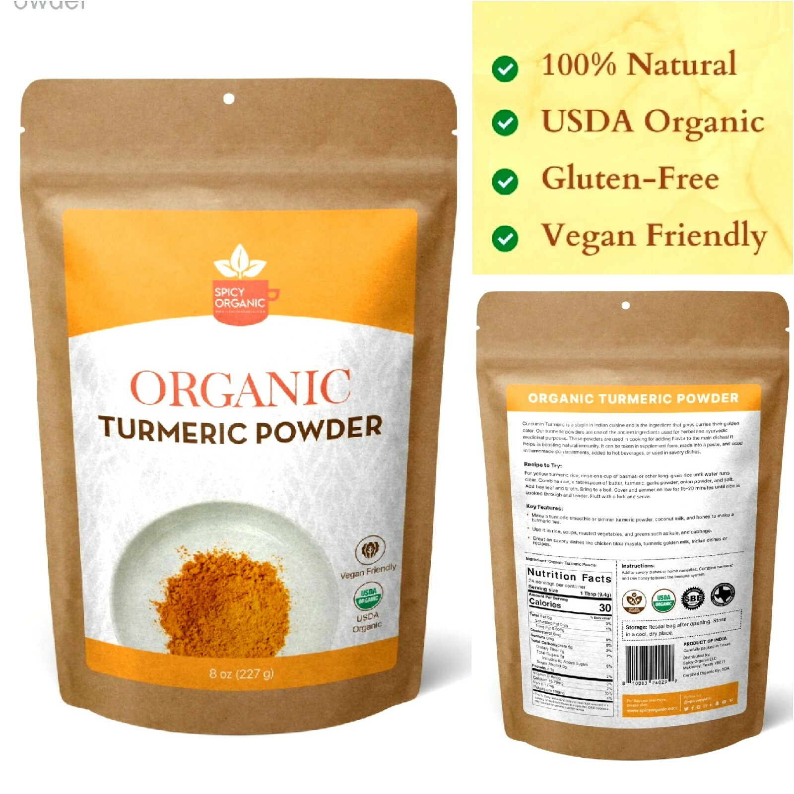 TURMERIC POWDER 1lb ORGANIC, Boost Immunity, Healthy Gift, Joint Support, Weight