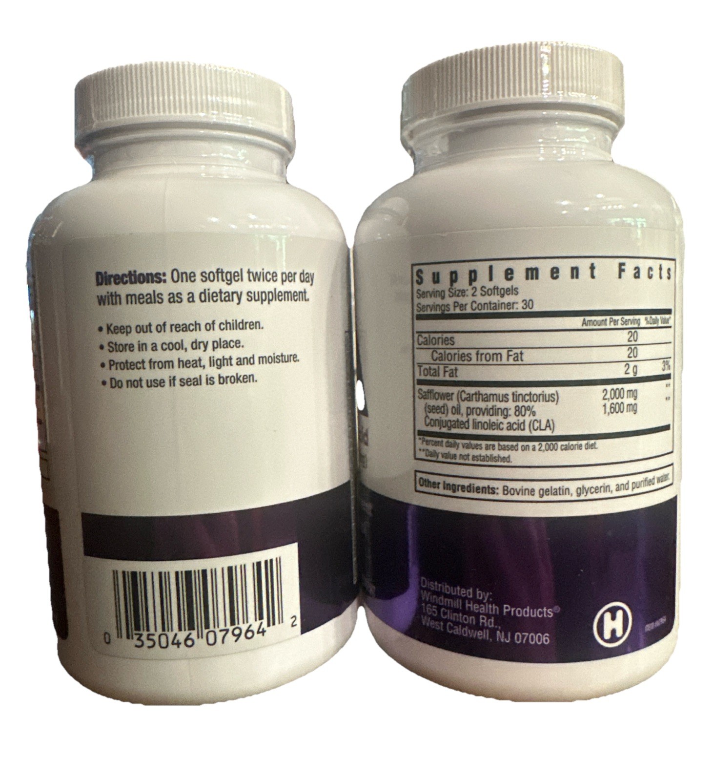 Conjugated Linoleic Acid 60 Soft gels by Zero Fat – Brand New Sealed 2 Bottles.