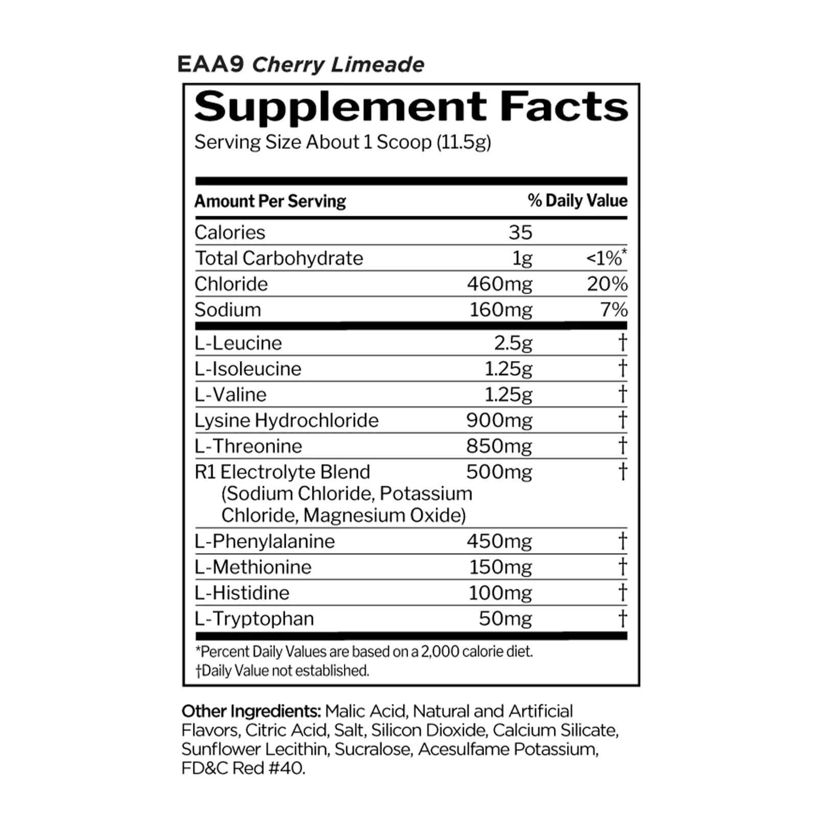 RULE 1 Essential Amino 9 30 serv Black Cherry Limeade Amino Acids Hydration 345g