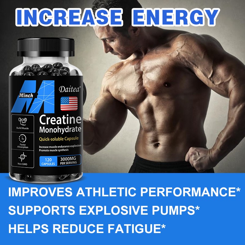 Creatine Monohydrate Capsules 3000mg, 30/60/120 Capsules,Muscle Explosion 120pcs