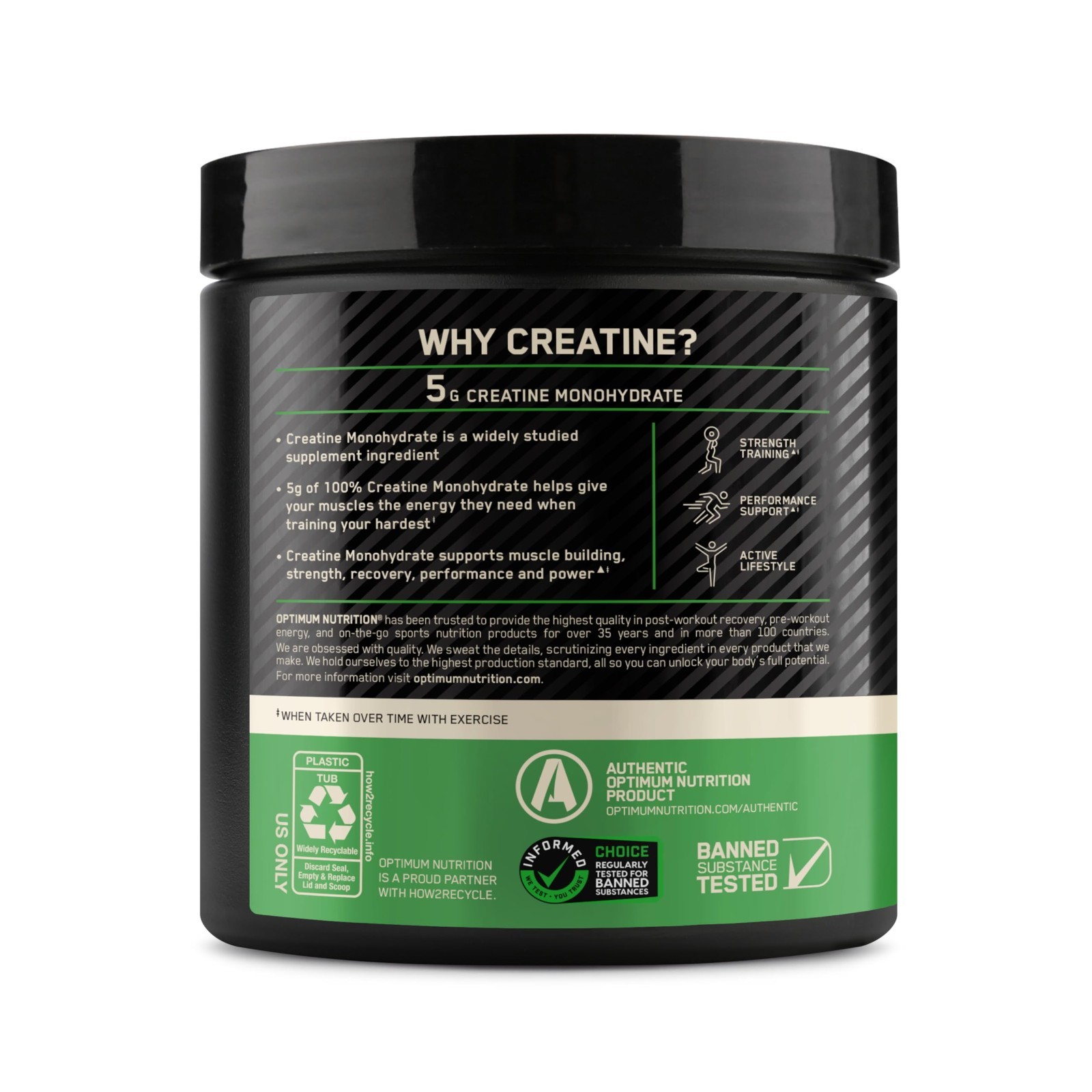 Micronized Creatine Monohydrate Powder – 5g Strength & Recovery, 60 Servings, Bl