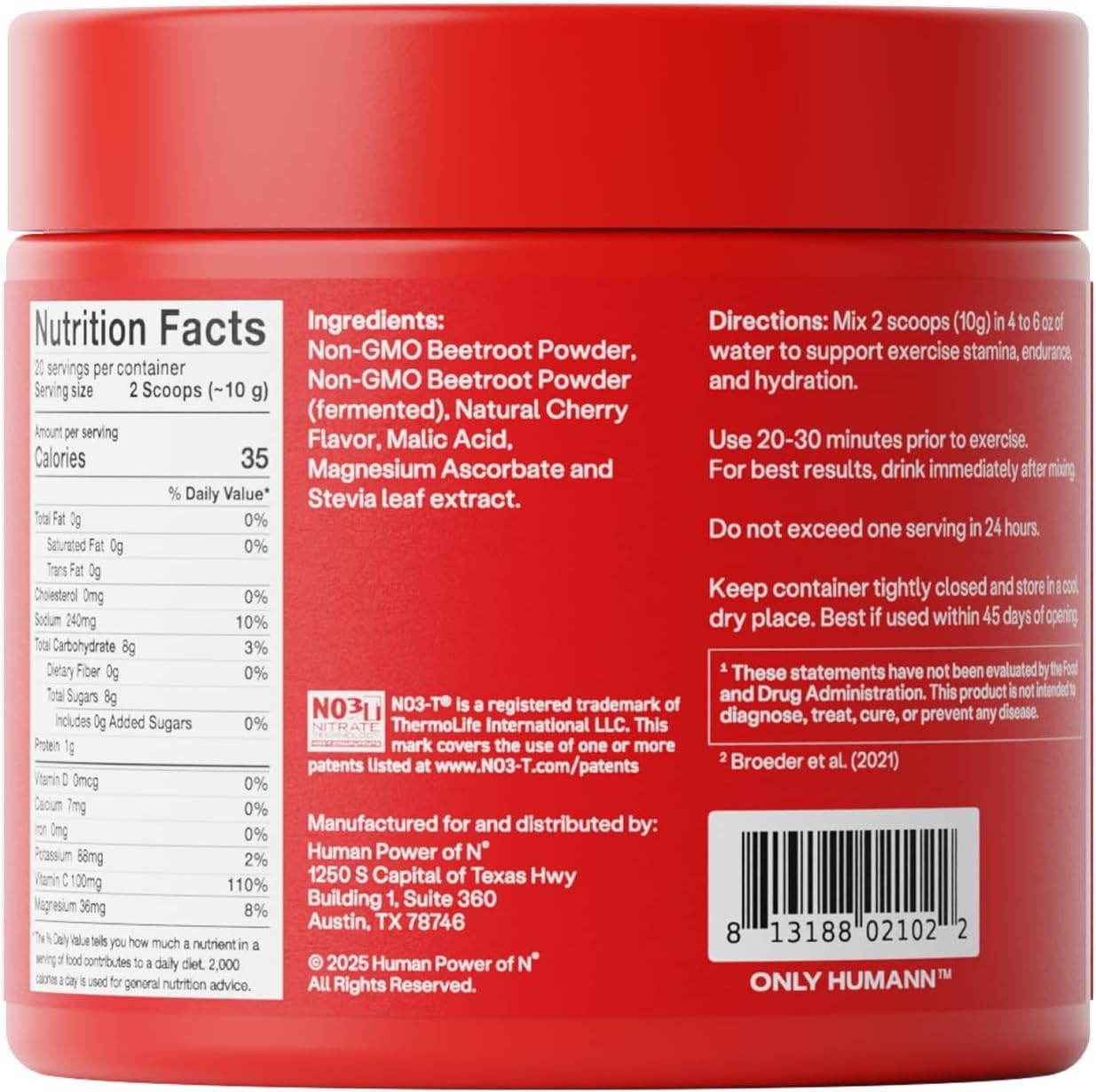 SuperBeets Sport Endurance Pre Workout Powder, suplemento de óxido nítrico, sin