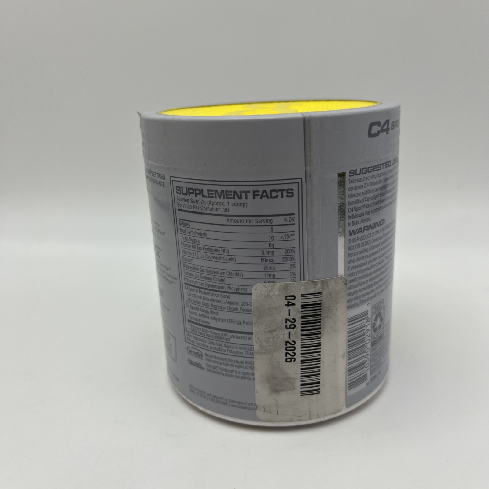 C4 Sport®, Pre-Workout, Fruit Punch, 7.4 oz (210 g) 30 Servings- best by 4/2026