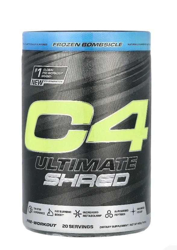 C4 Ultimate Shred Pre-Workout Frozen Bombsicle Powder 14.3 oz (406 g)