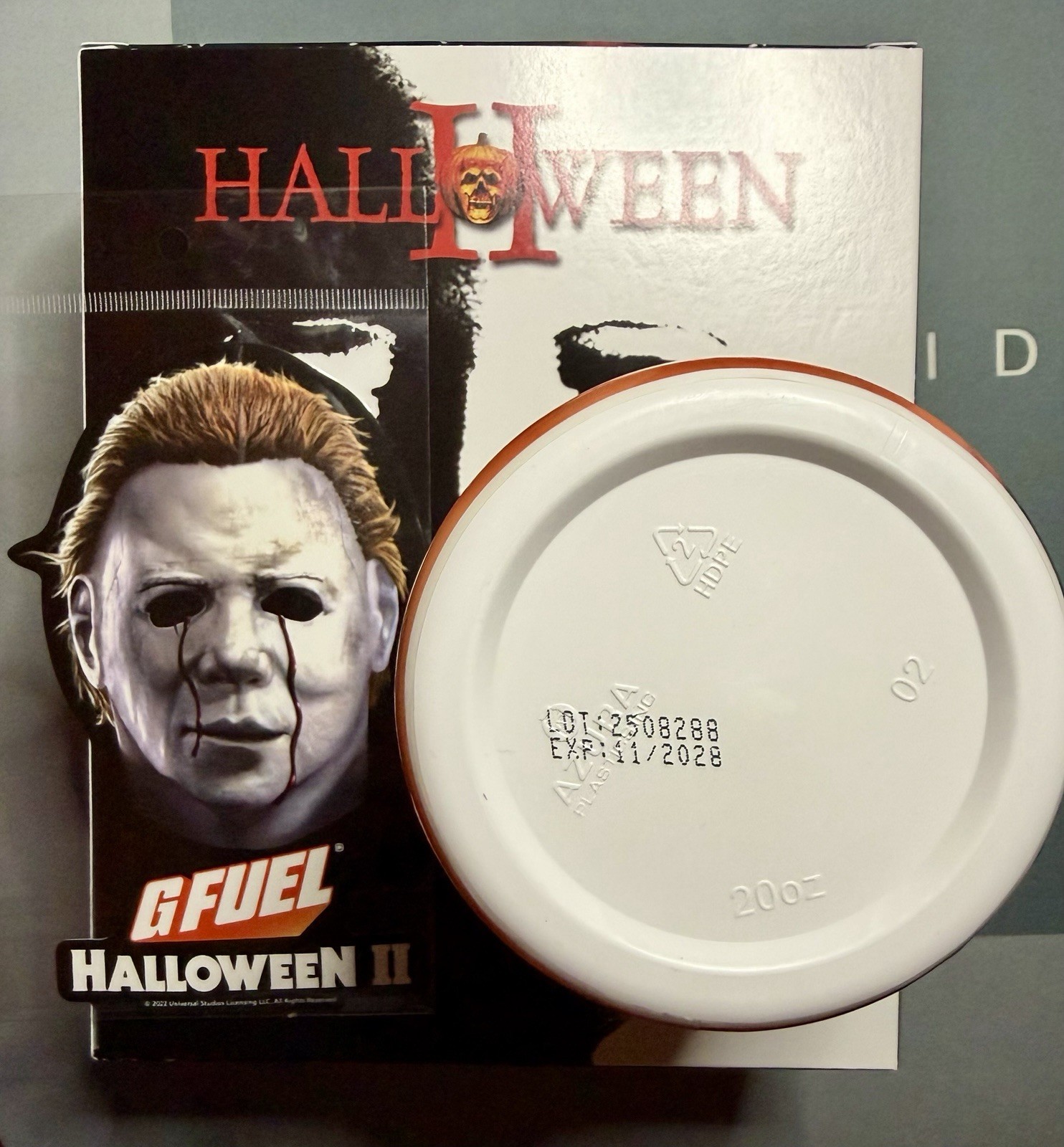 G FUEL Halloween II 2 Knife’s Edge Collector’s Box, Tub, & Sticker
