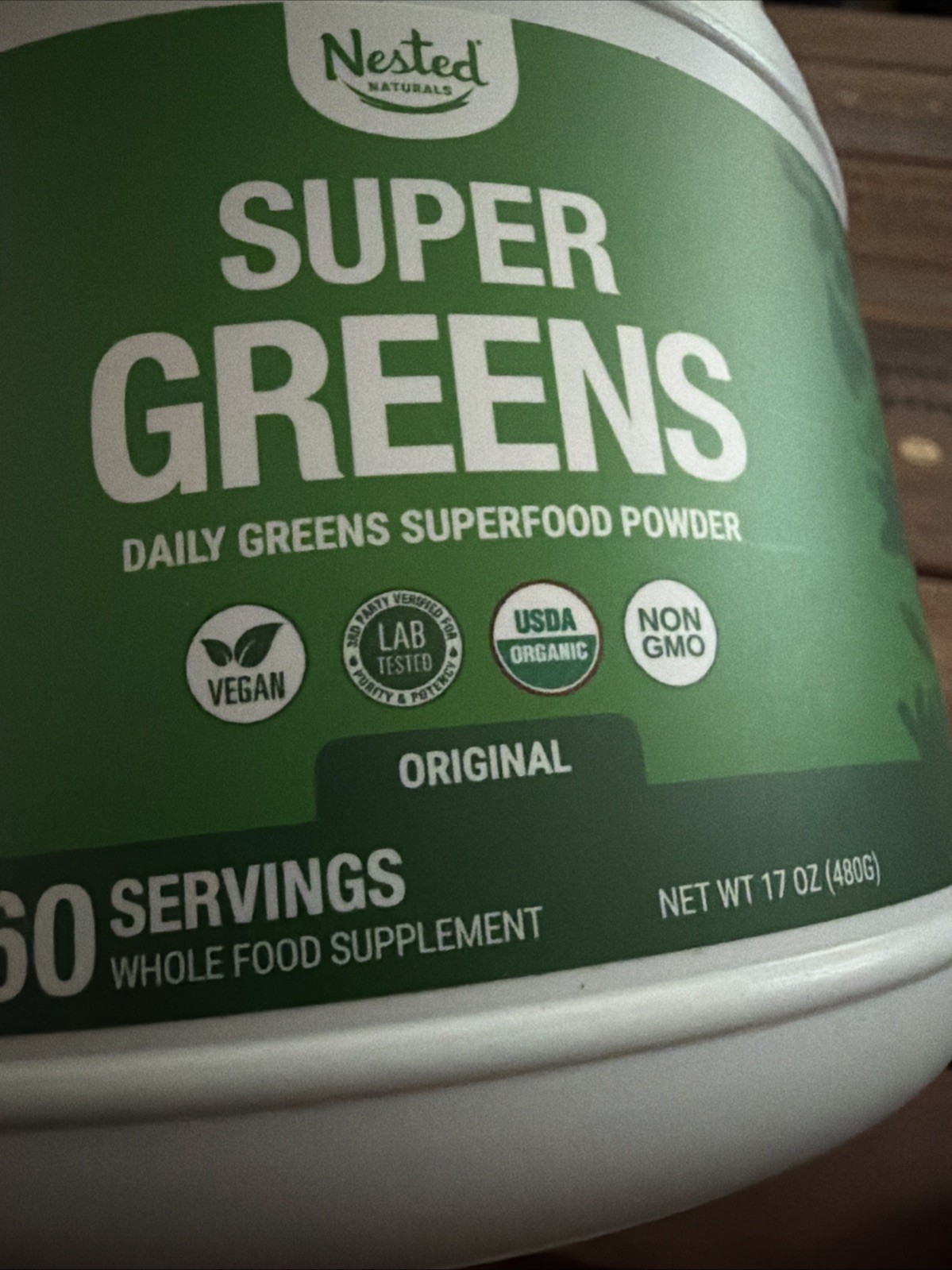 Nested Naturals Super Greens Daily Superfood Powder 60 Servings Exp 9/27
