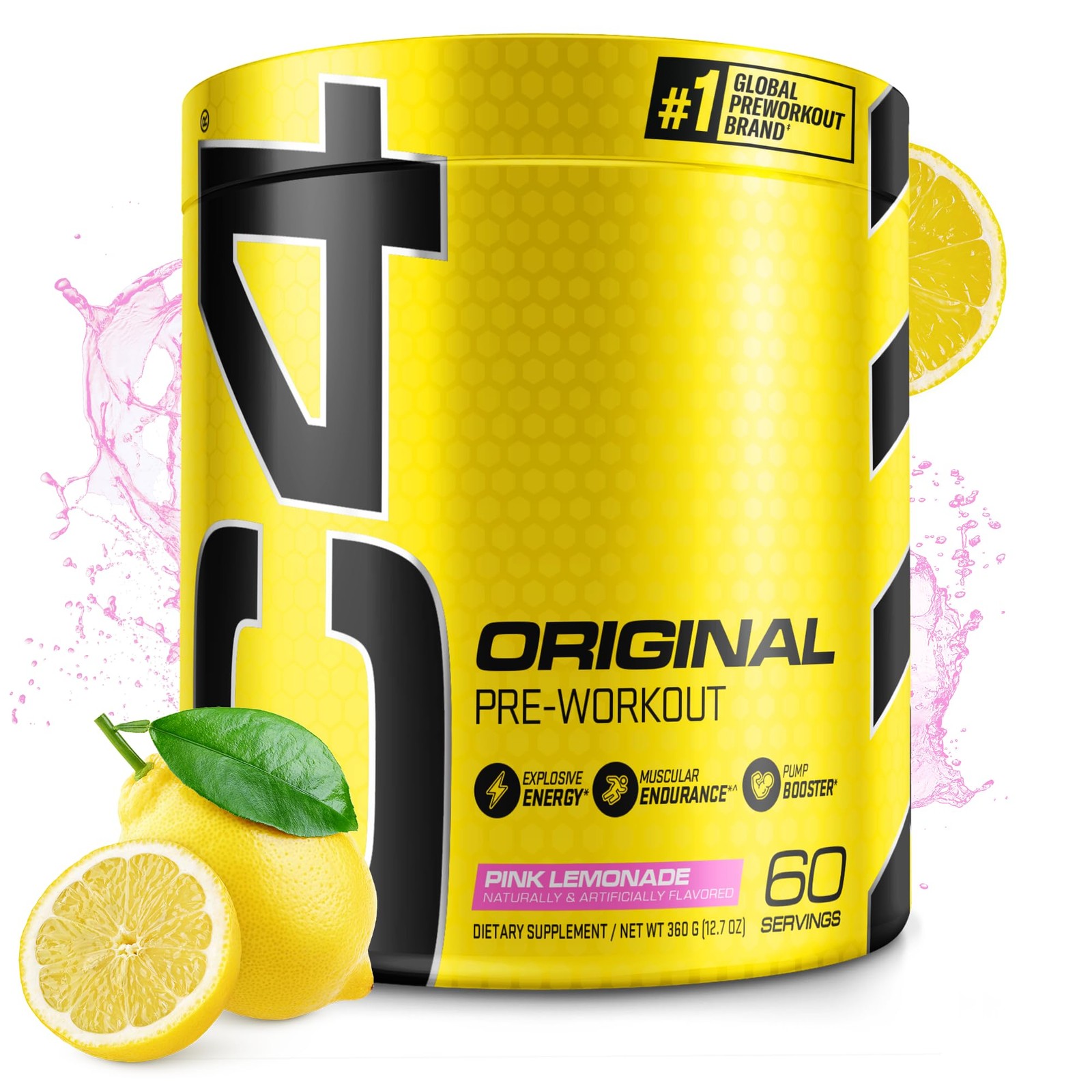 C4 Original Pre Workout Powder Pink 12.7 Ounce (Pack of 1), Lemonade